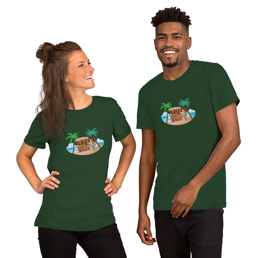 Unisex t-shirt Tiki Kombi on dark colors