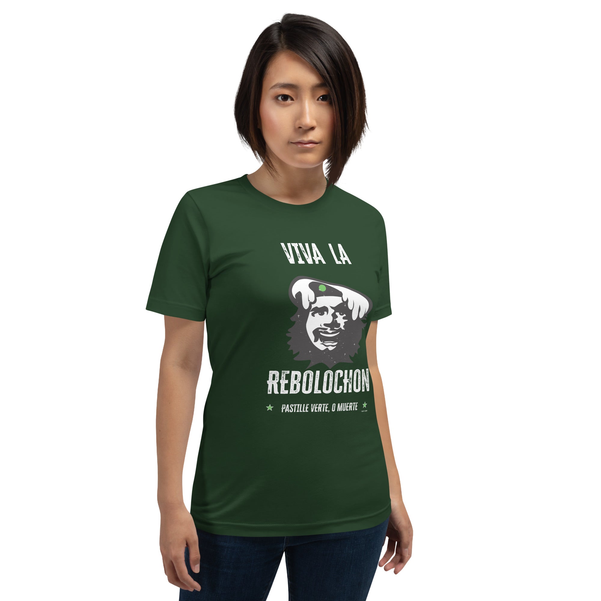 T-shirt en coton unisexe Viva la Rebolochon sur couleurs foncées