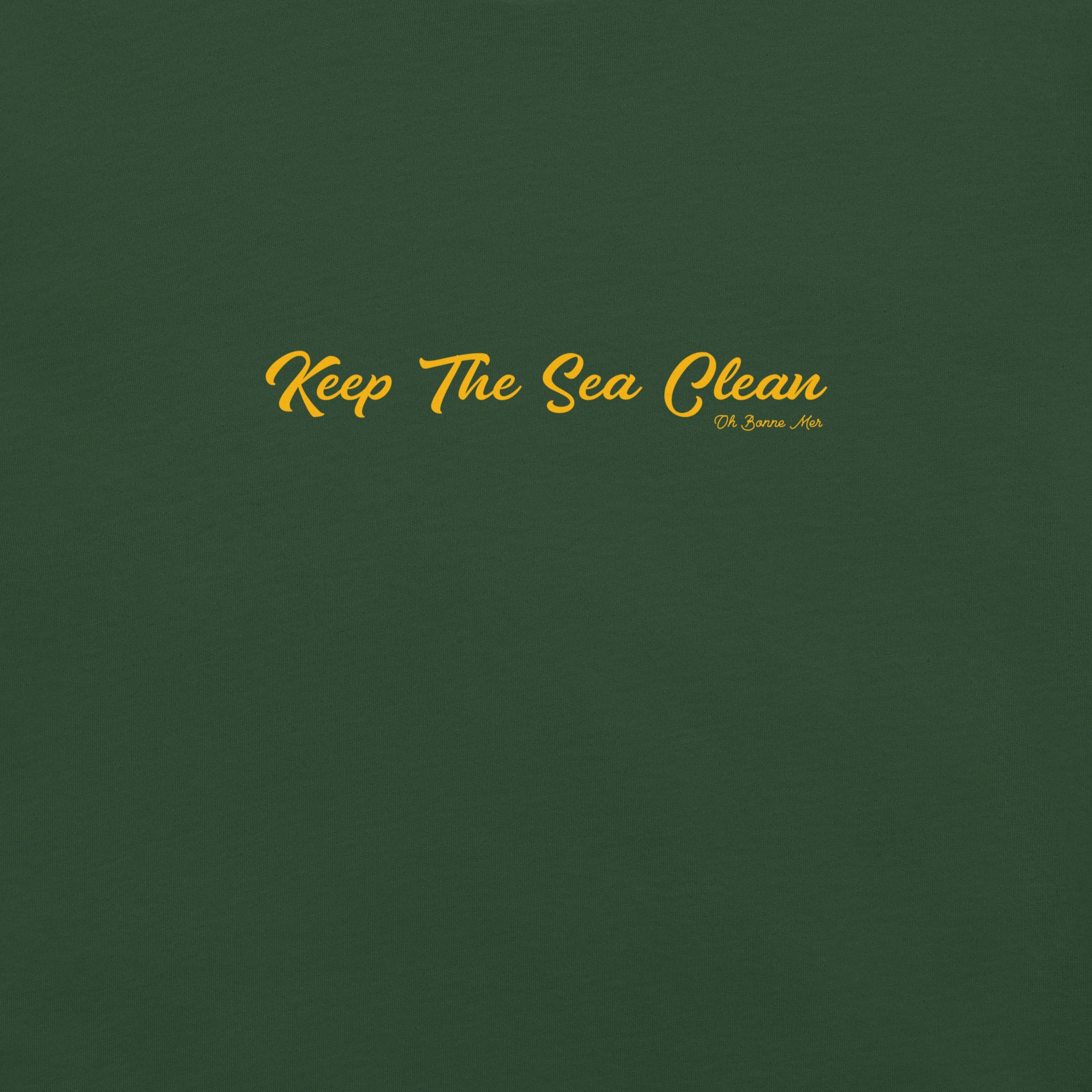 Unisex cotton t-shirt Keep The Sea Clean on greens
