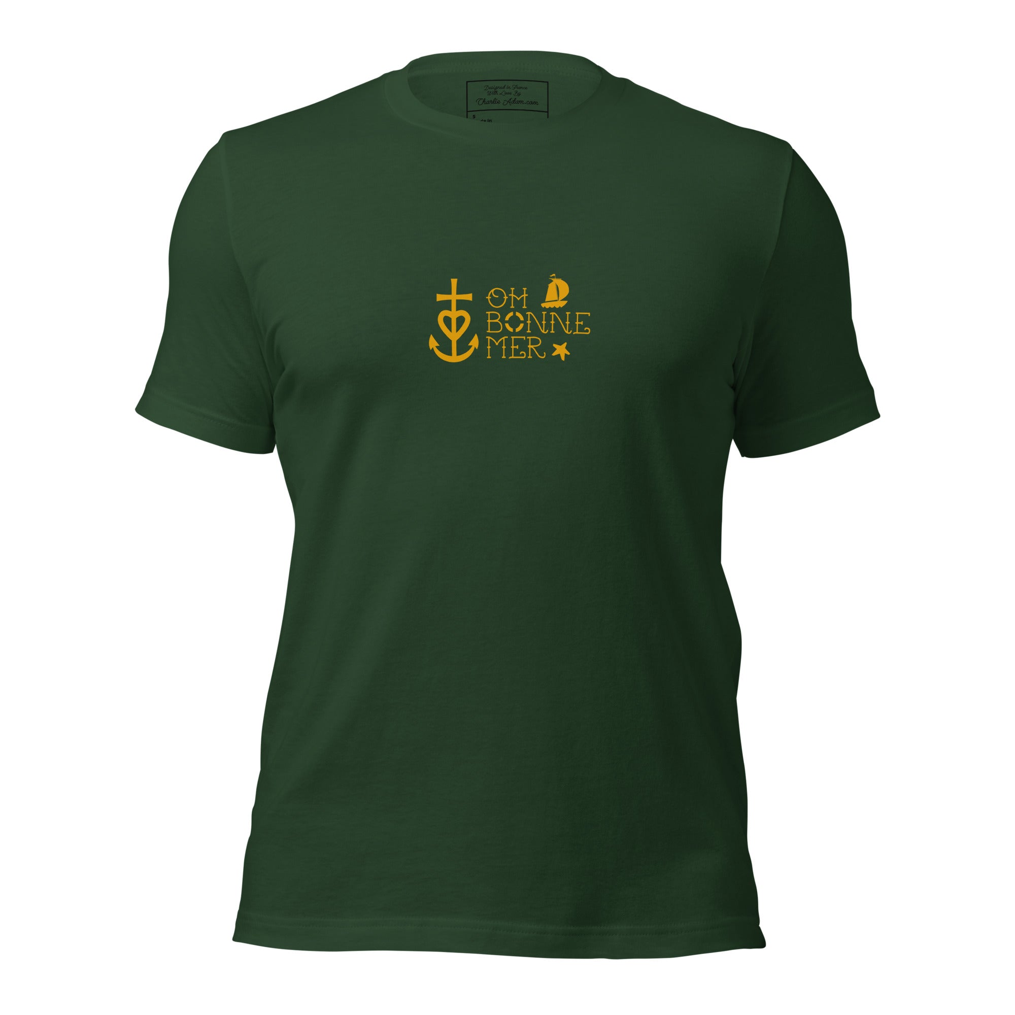 Unisex cotton t-shirt Oh Bonne Mer 2 on greens