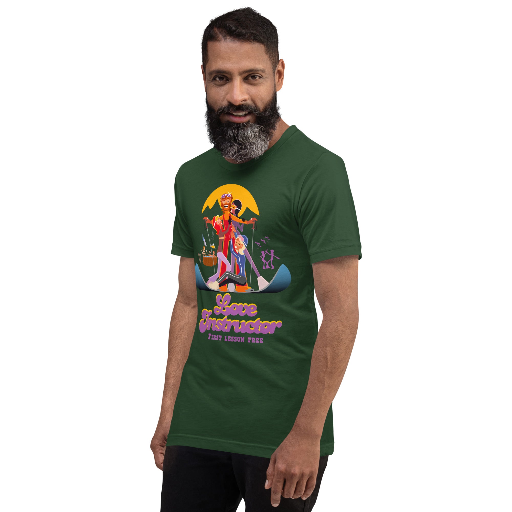 T-shirt en coton unisexe Love instructor First lesson free sur couleurs foncées