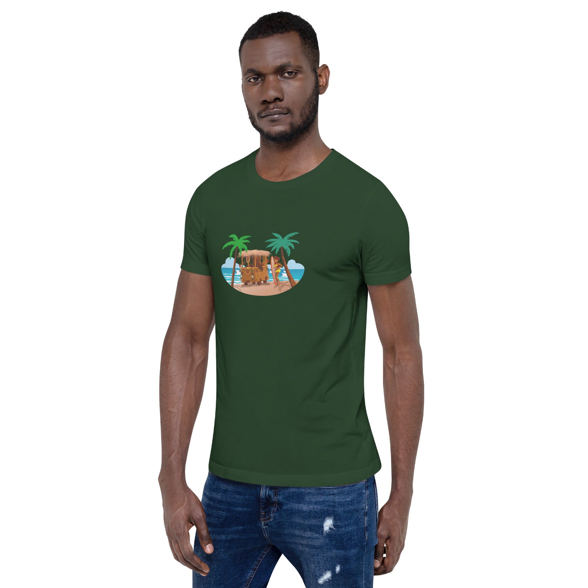 Unisex t-shirt Tiki Kombi on dark colors