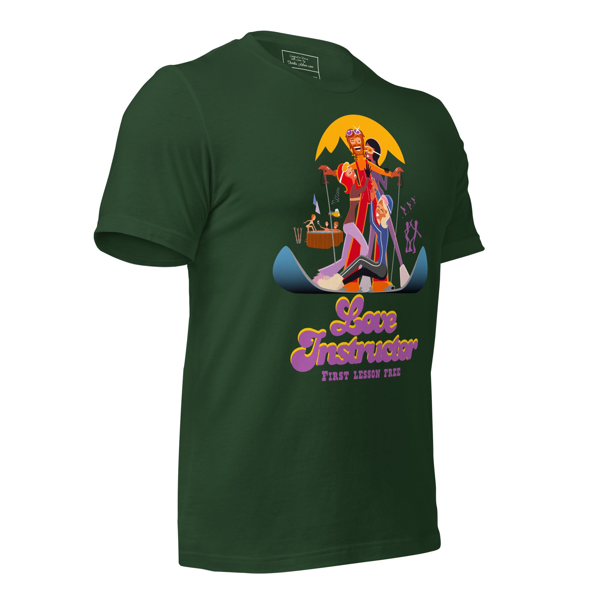 T-shirt en coton unisexe Love instructor First lesson free sur couleurs foncées
