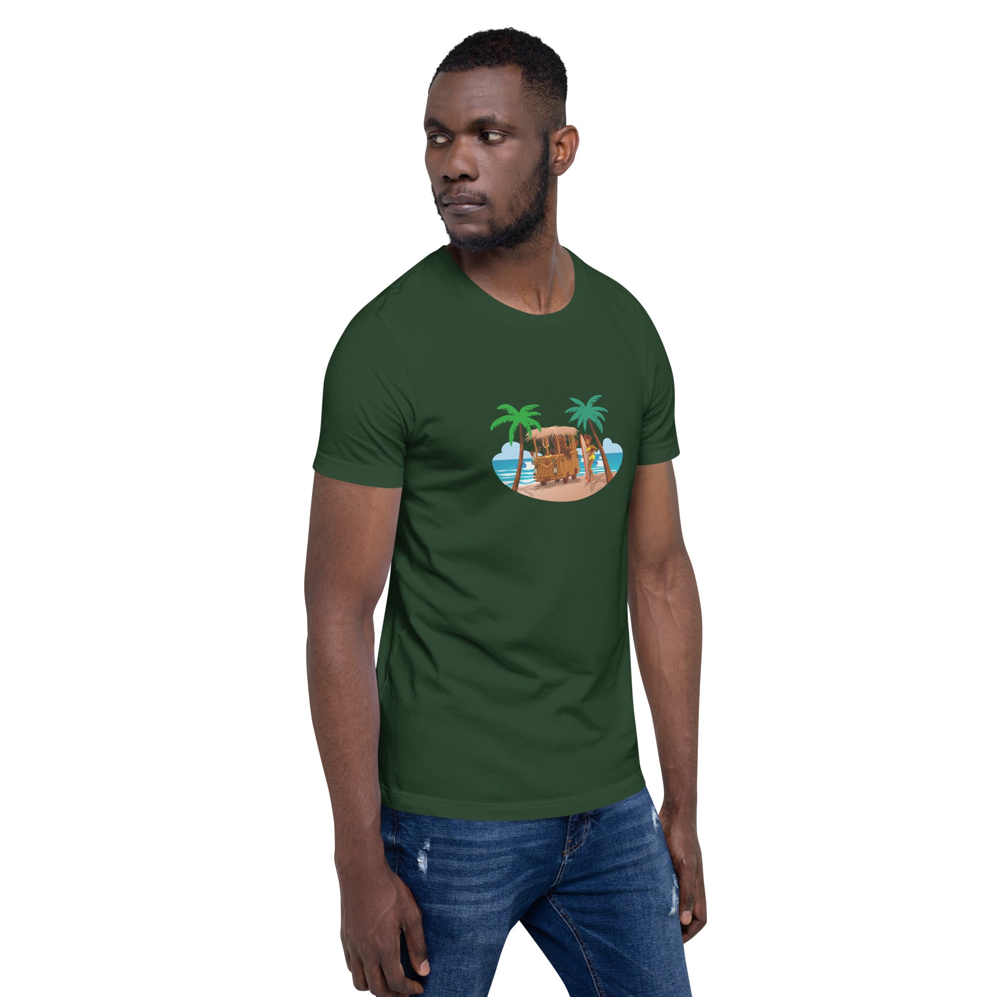 Unisex t-shirt Tiki Kombi on dark colors