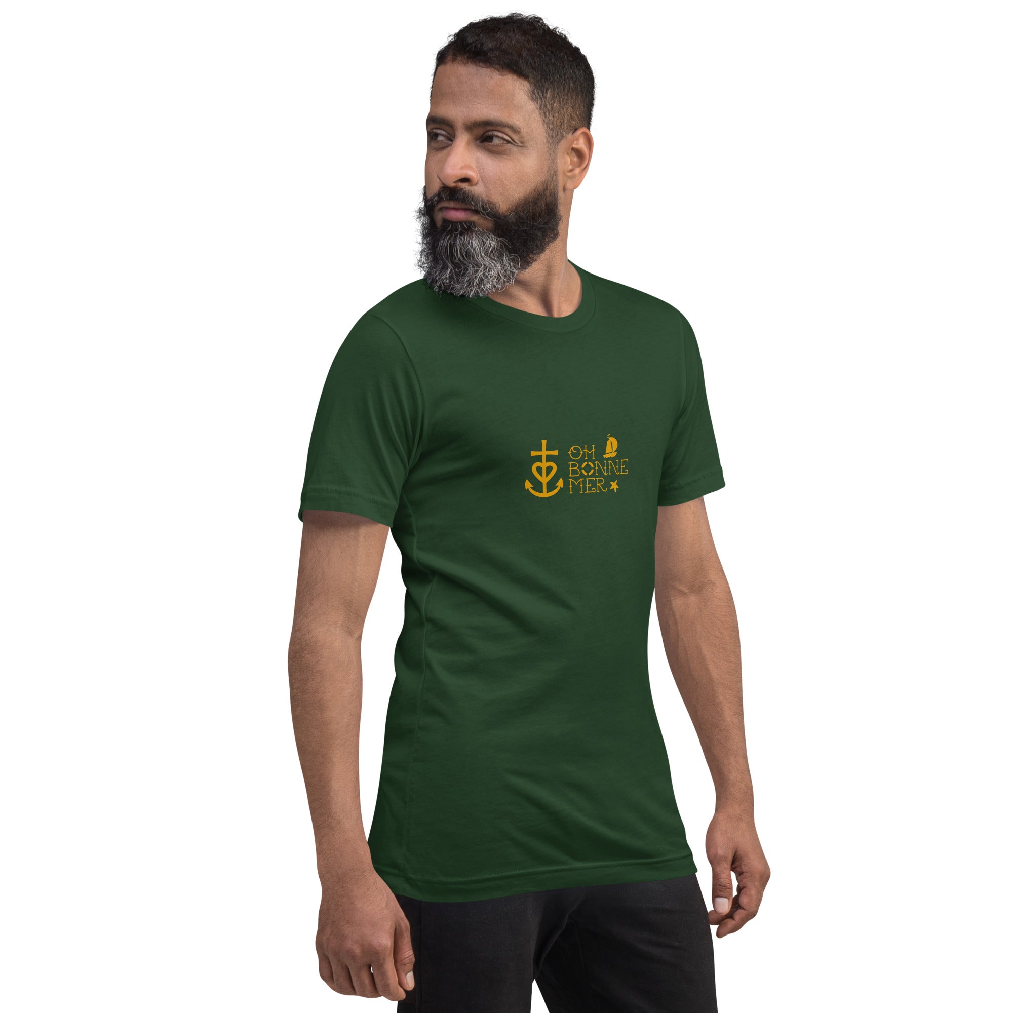 Unisex cotton t-shirt Oh Bonne Mer 2 on greens