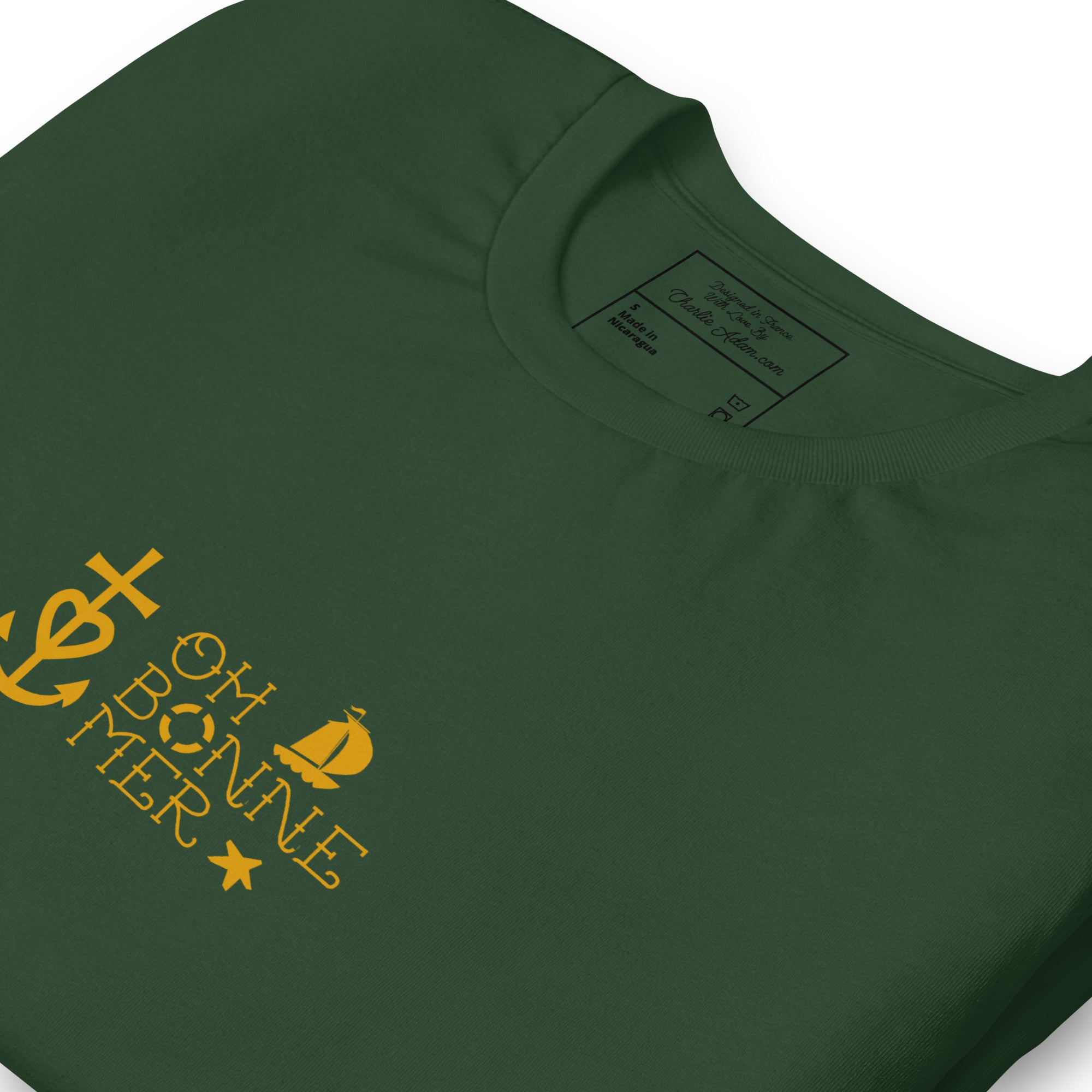 Unisex cotton t-shirt Oh Bonne Mer 2 on greens