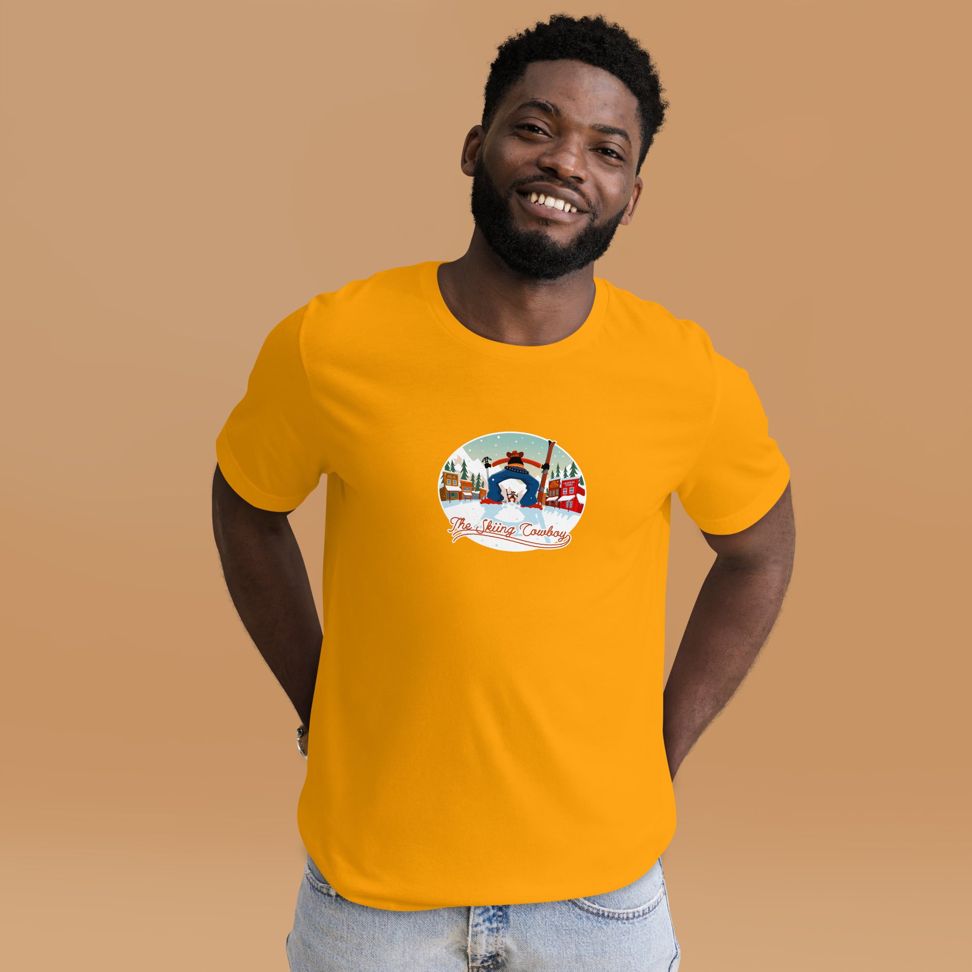 T-shirt en coton unisexe Ski Fight at OK Corral sur couleurs vives