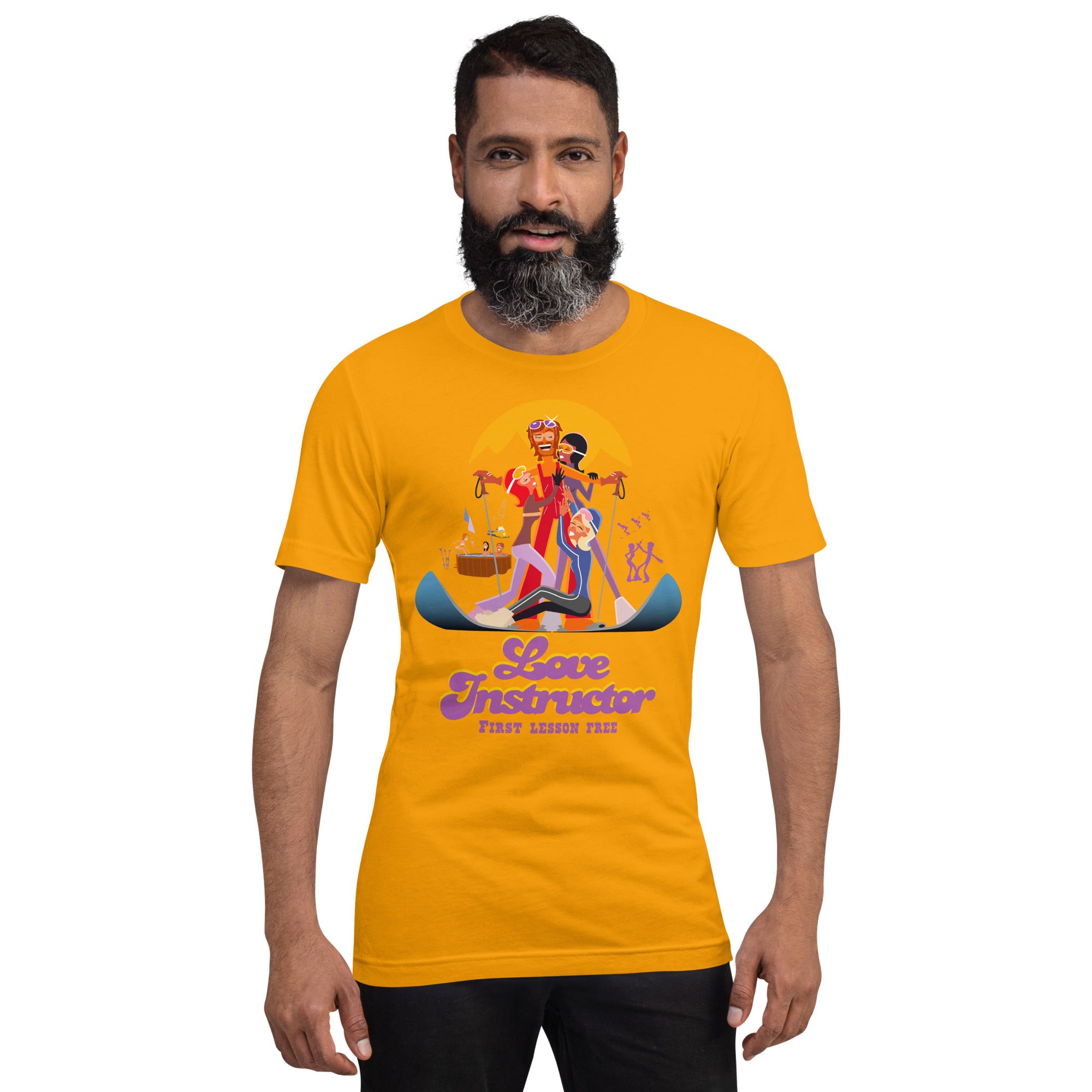 T-shirt en coton unisexe Love instructor First lesson free sur couleurs vives