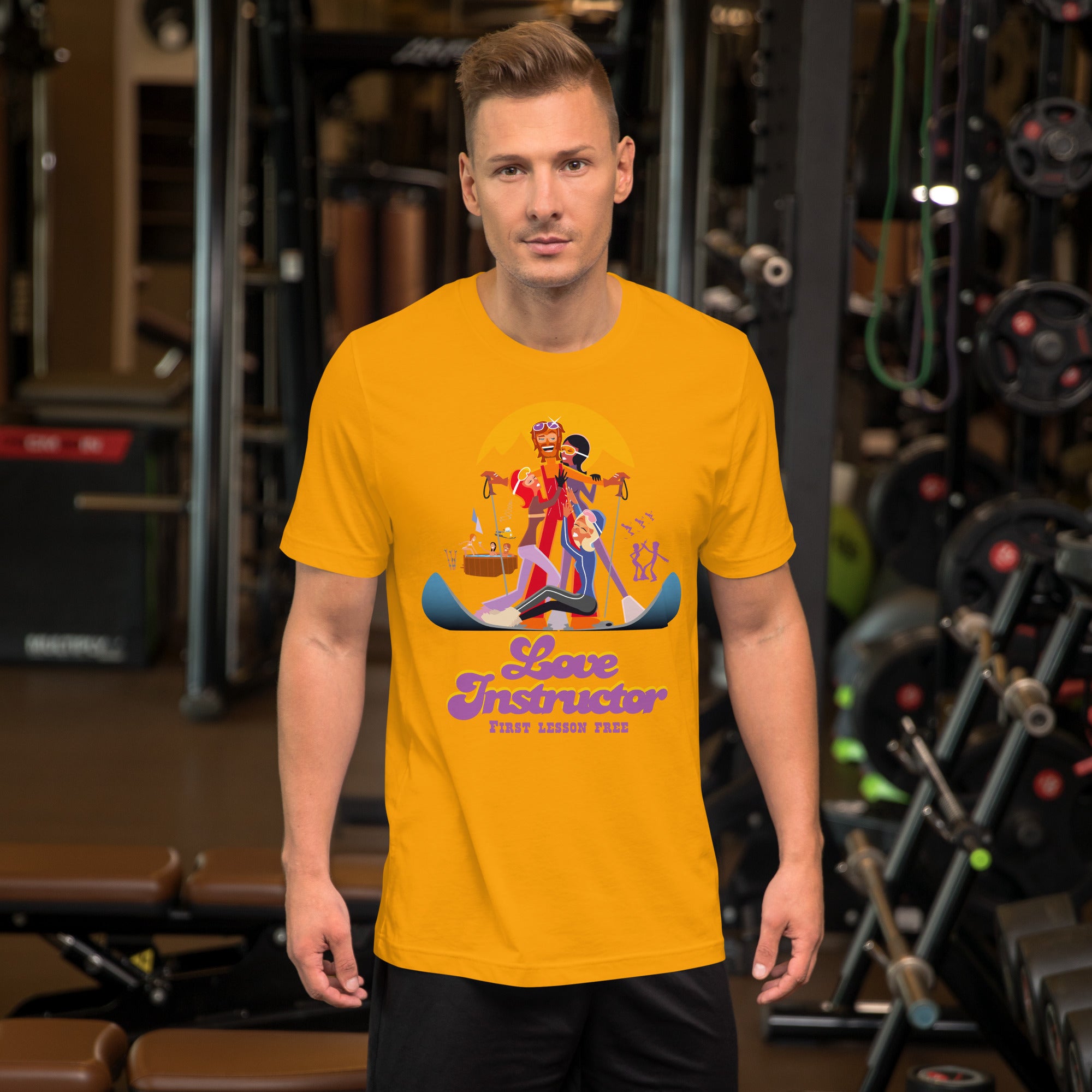 T-shirt en coton unisexe Love instructor First lesson free sur couleurs vives