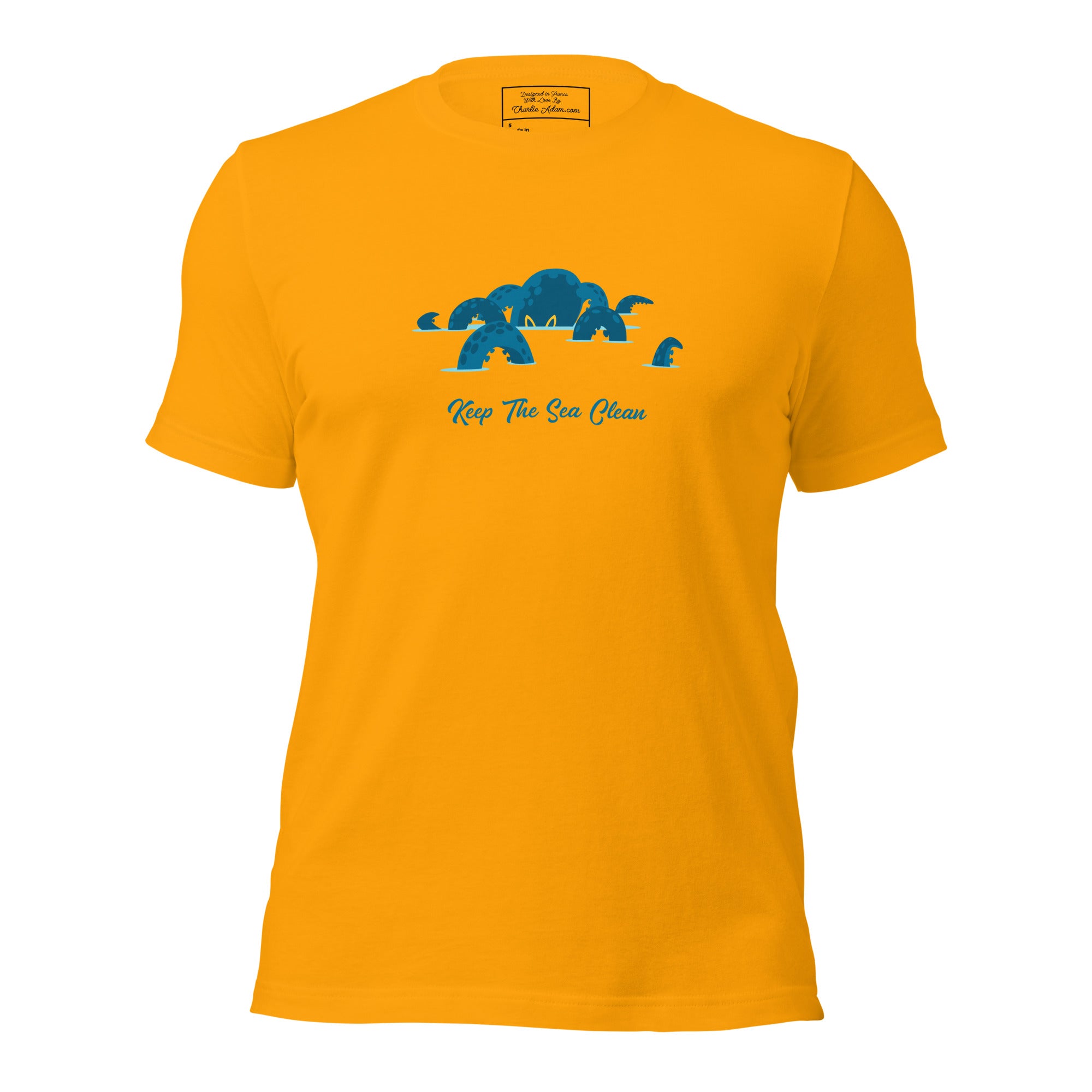 T-shirt en coton unisexe Octopus Blue sur couleurs vives