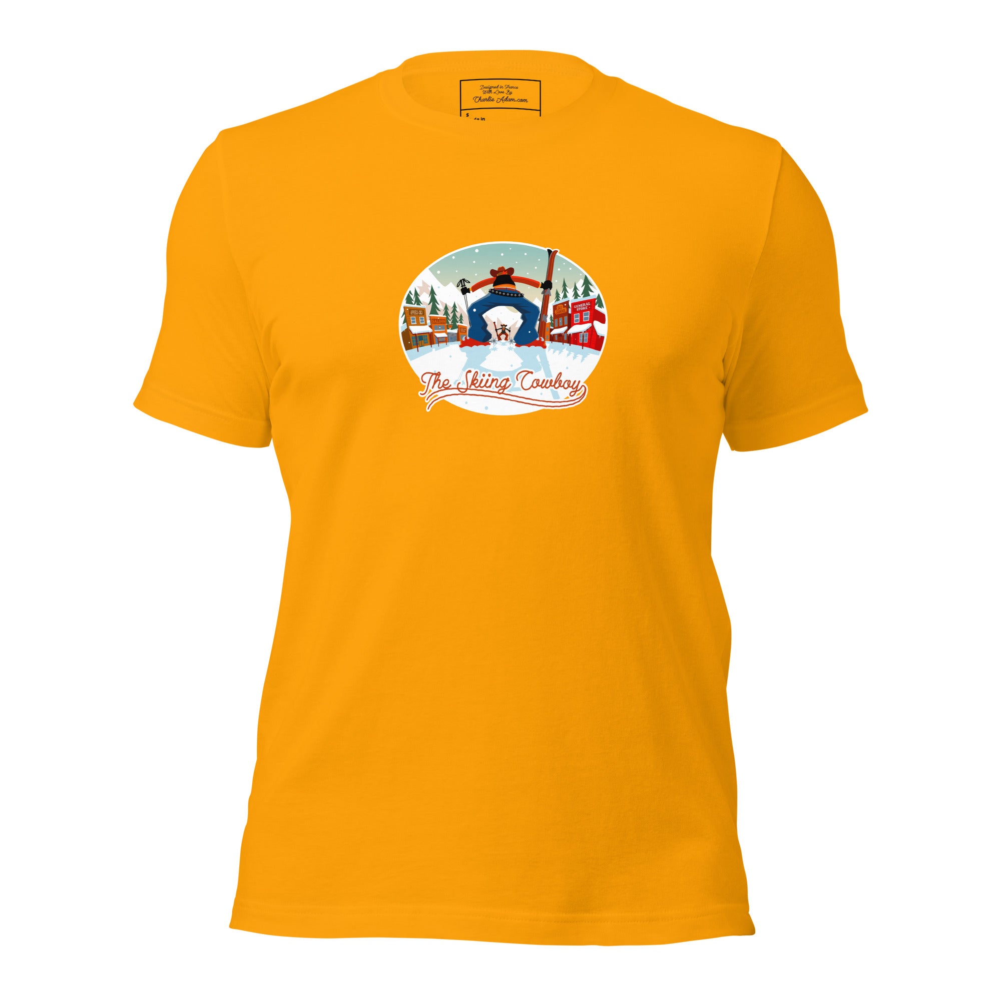 T-shirt en coton unisexe Ski Fight at OK Corral sur couleurs vives