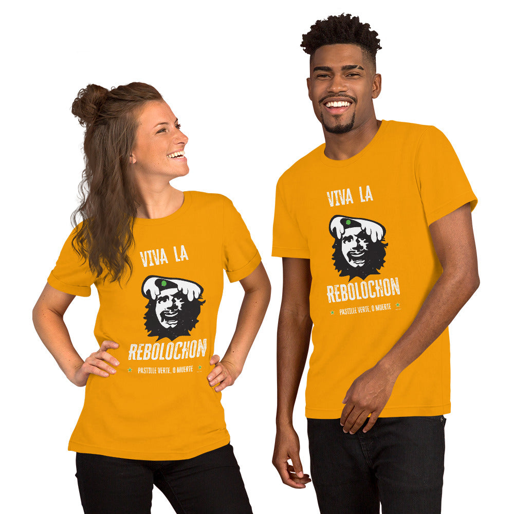 T-shirt en coton unisexe Viva la Rebolochon sur couleurs vives