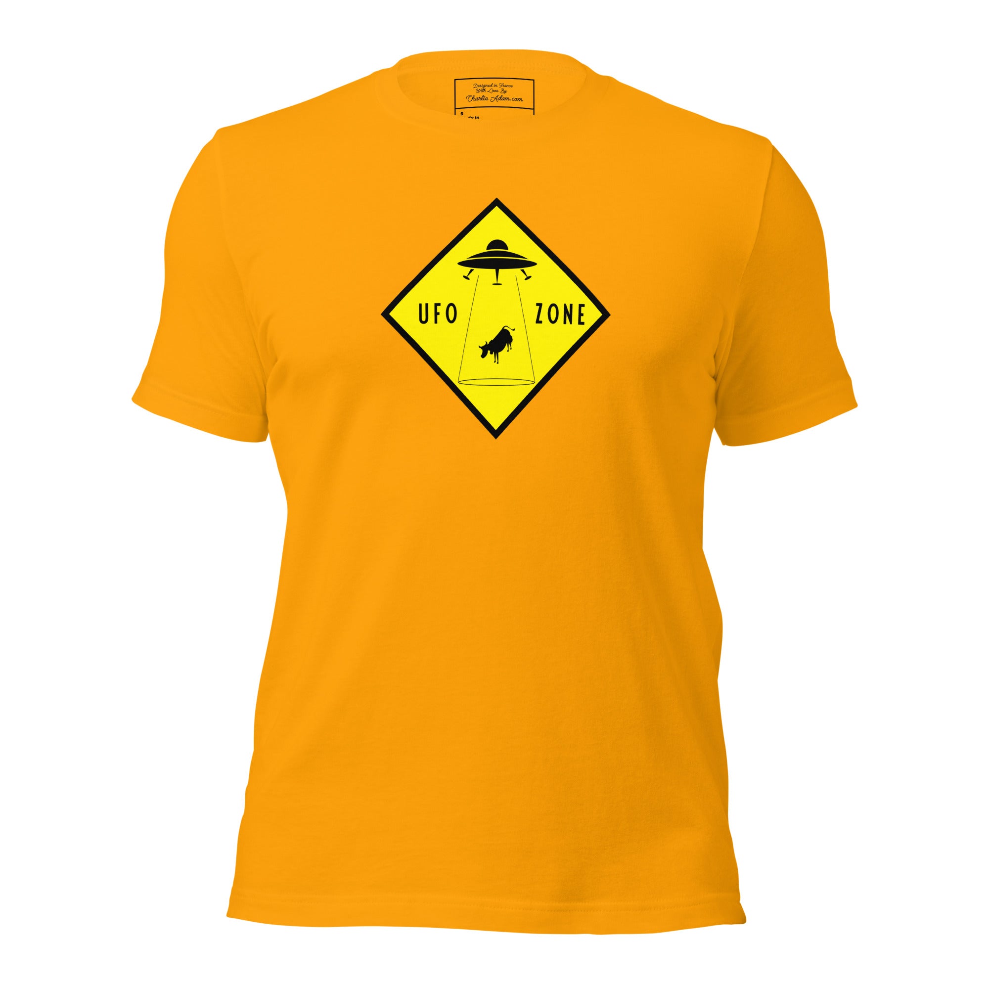 Unisex cotton t-shirt UFO Zone on bright colors