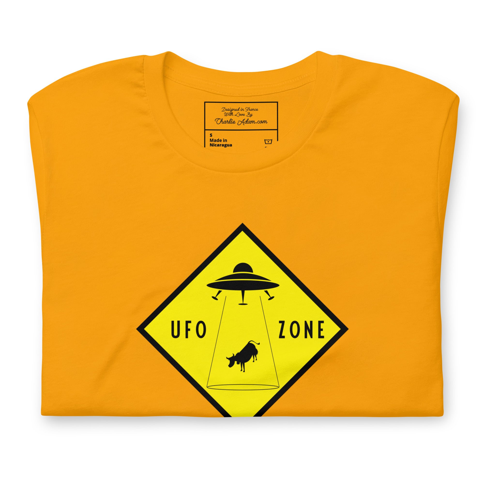 Unisex cotton t-shirt UFO Zone on bright colors