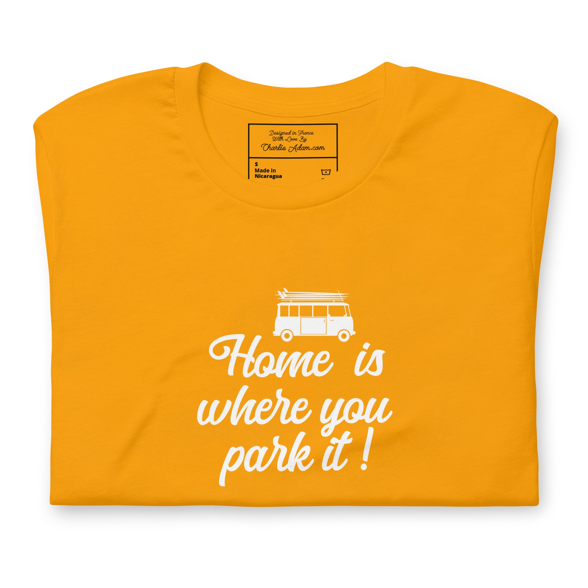 T-shirt en coton unisexe White Surf Combi sur couleurs vives