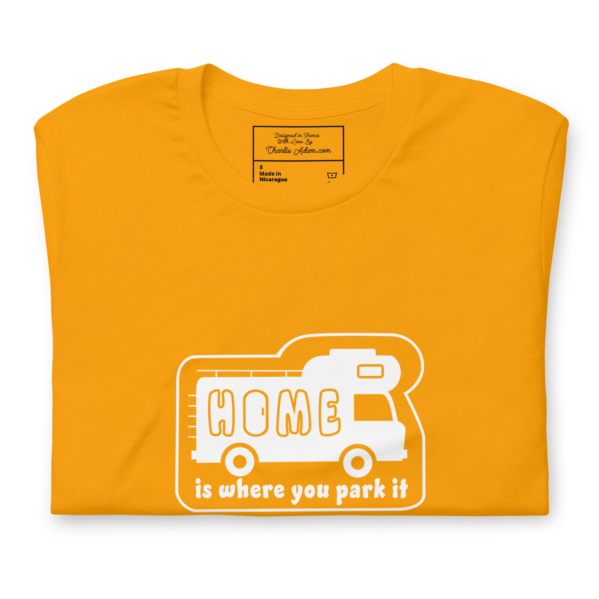 Unisex cotton t-shirt Bold Camper Van on bright colors