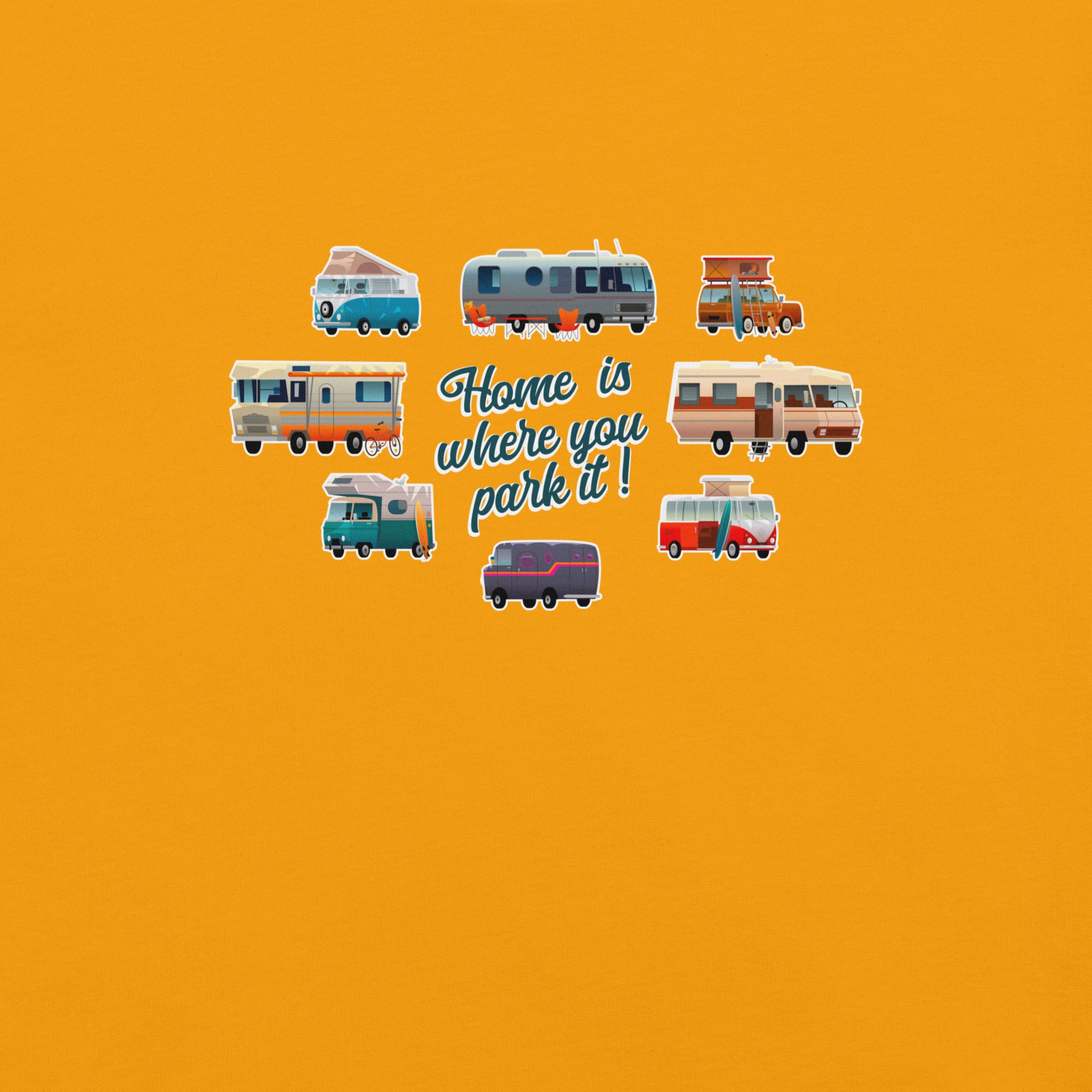 T-shirt en coton unisexe Square Vintage Campers sur couleurs vives