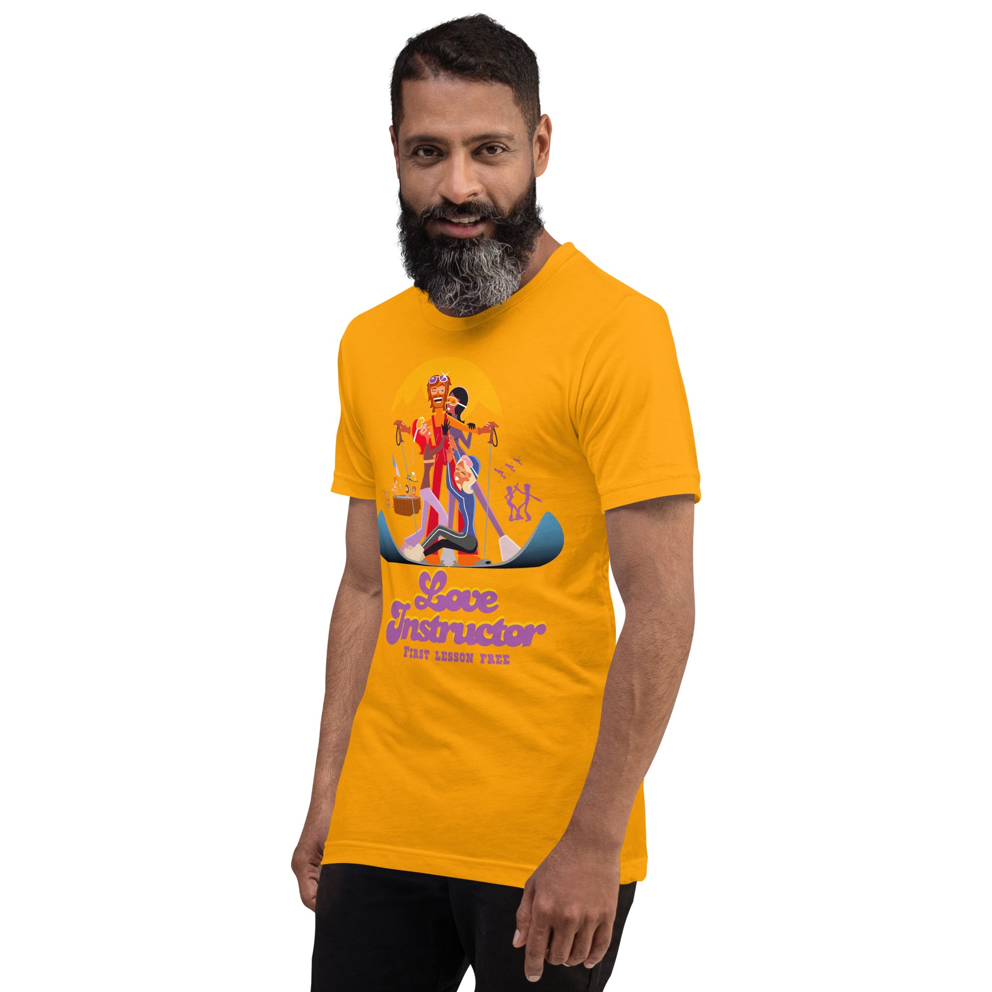 T-shirt en coton unisexe Love instructor First lesson free sur couleurs vives