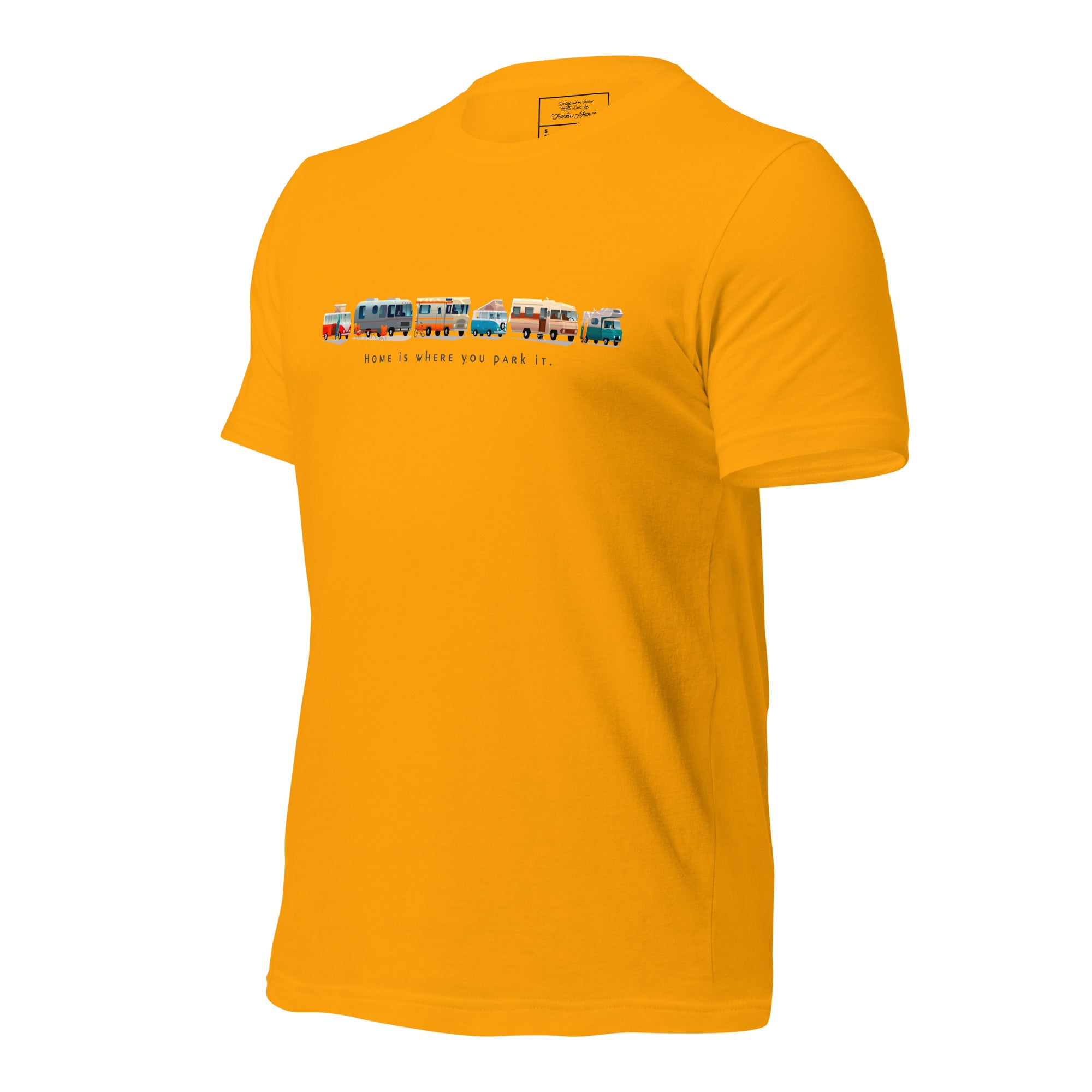 Unisex cotton t-shirt Vintage Campers on bright colors