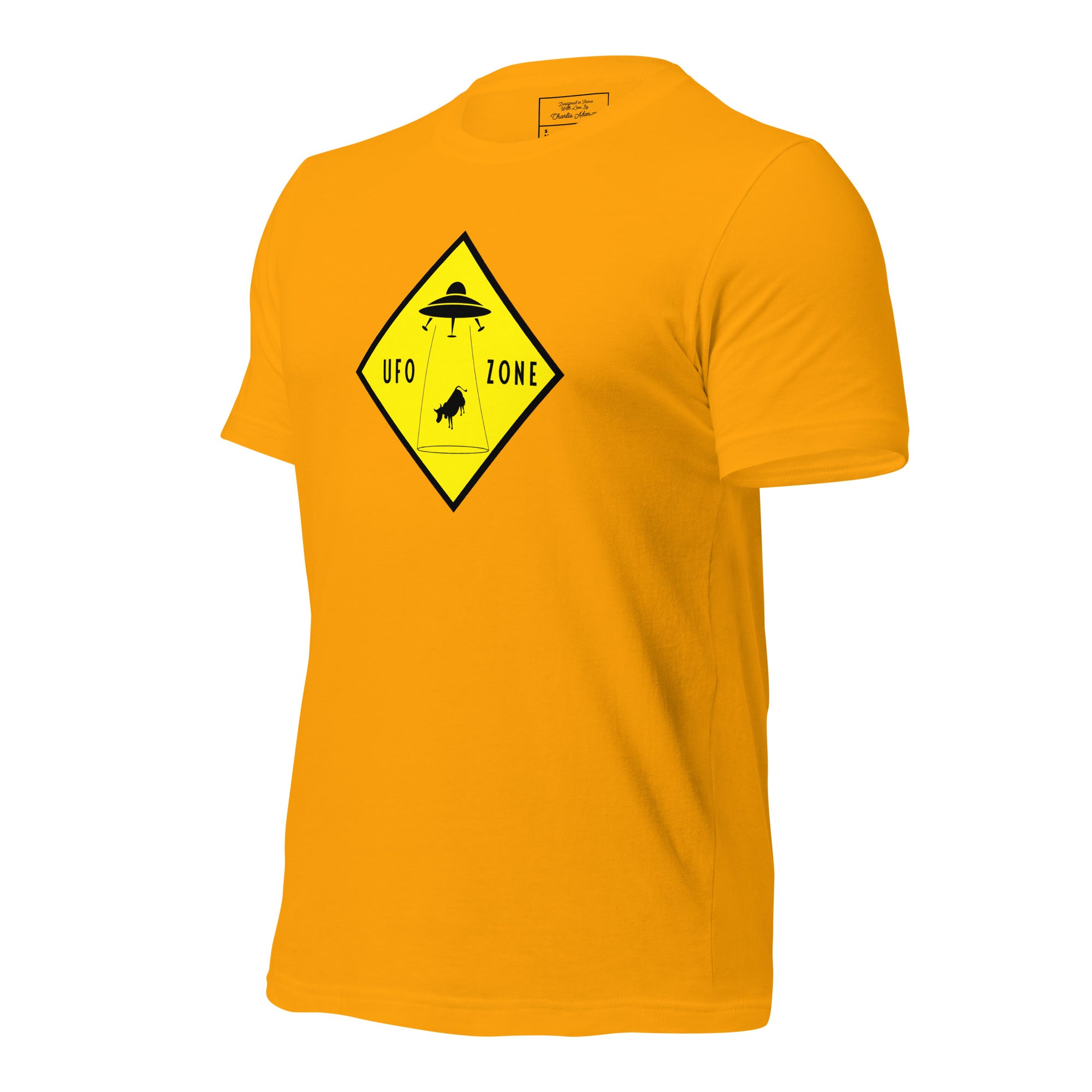Unisex cotton t-shirt UFO Zone on bright colors