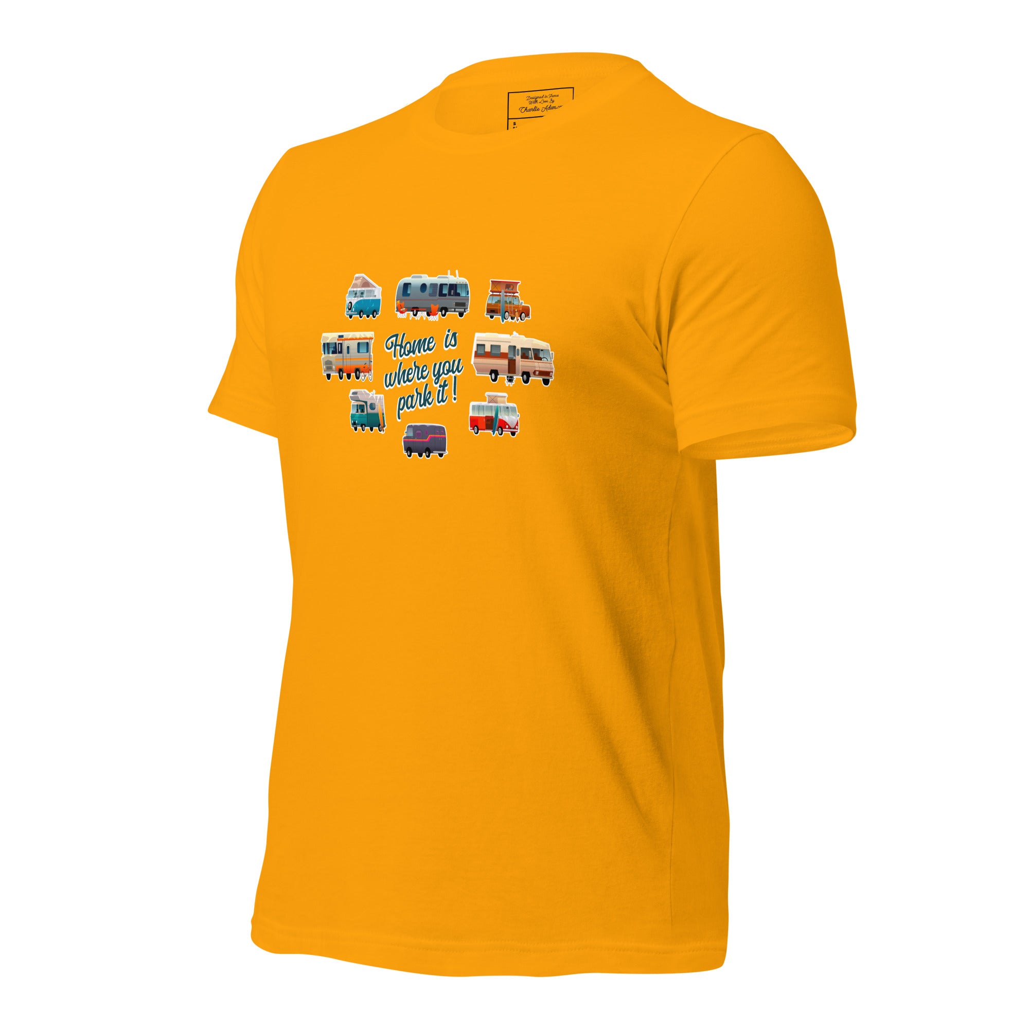 T-shirt en coton unisexe Square Vintage Campers sur couleurs vives