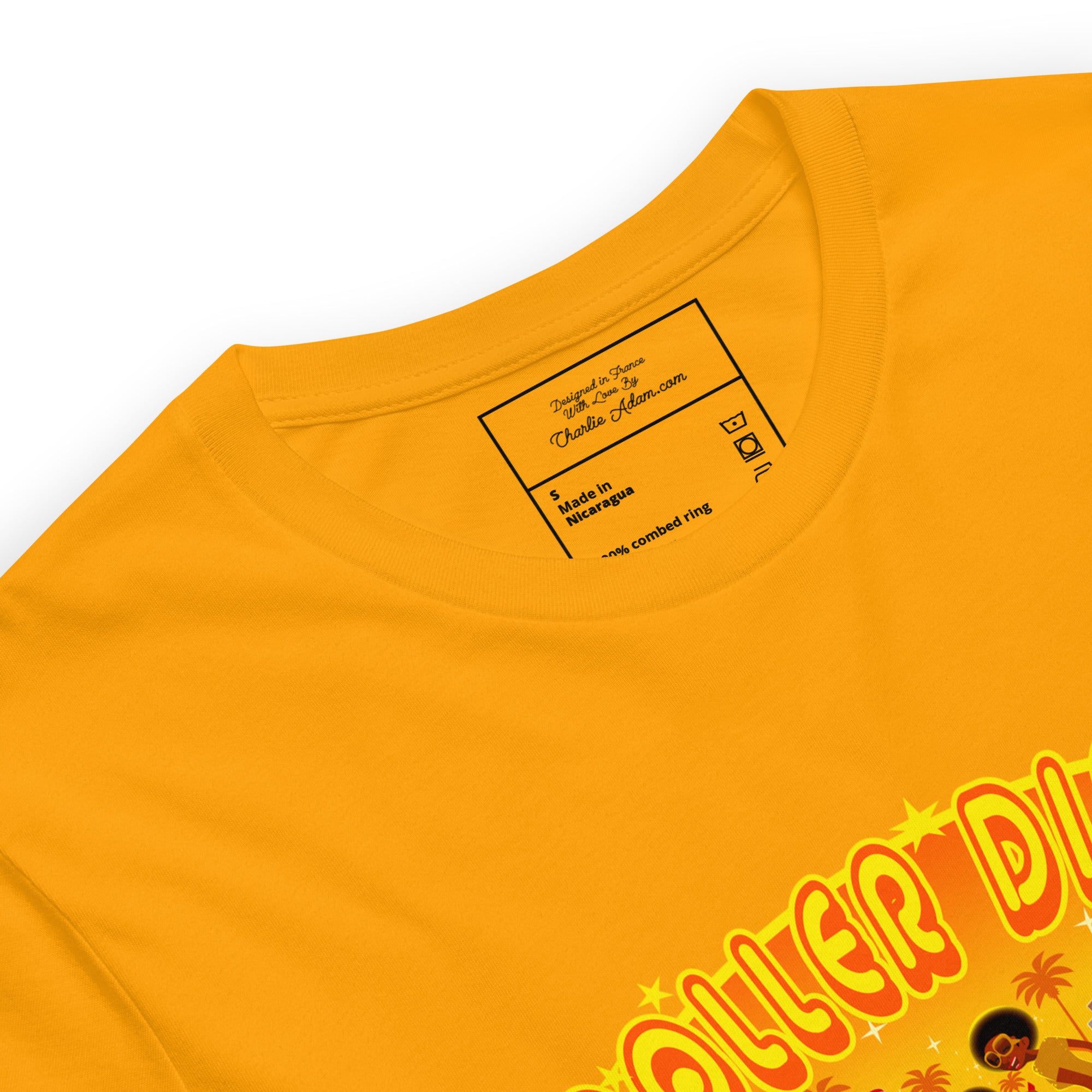 T-shirt en coton unisexe Roller Disco 1975 sur couleurs vives