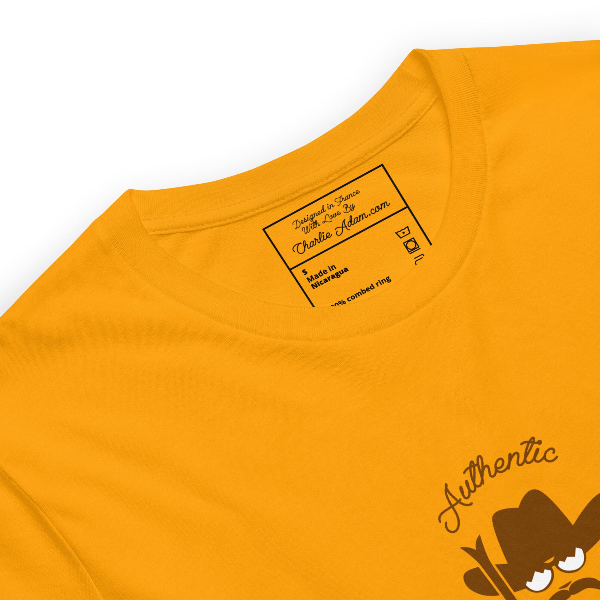 Unisex cotton t-shirt Authentic Skiing Cowboy on bright colors