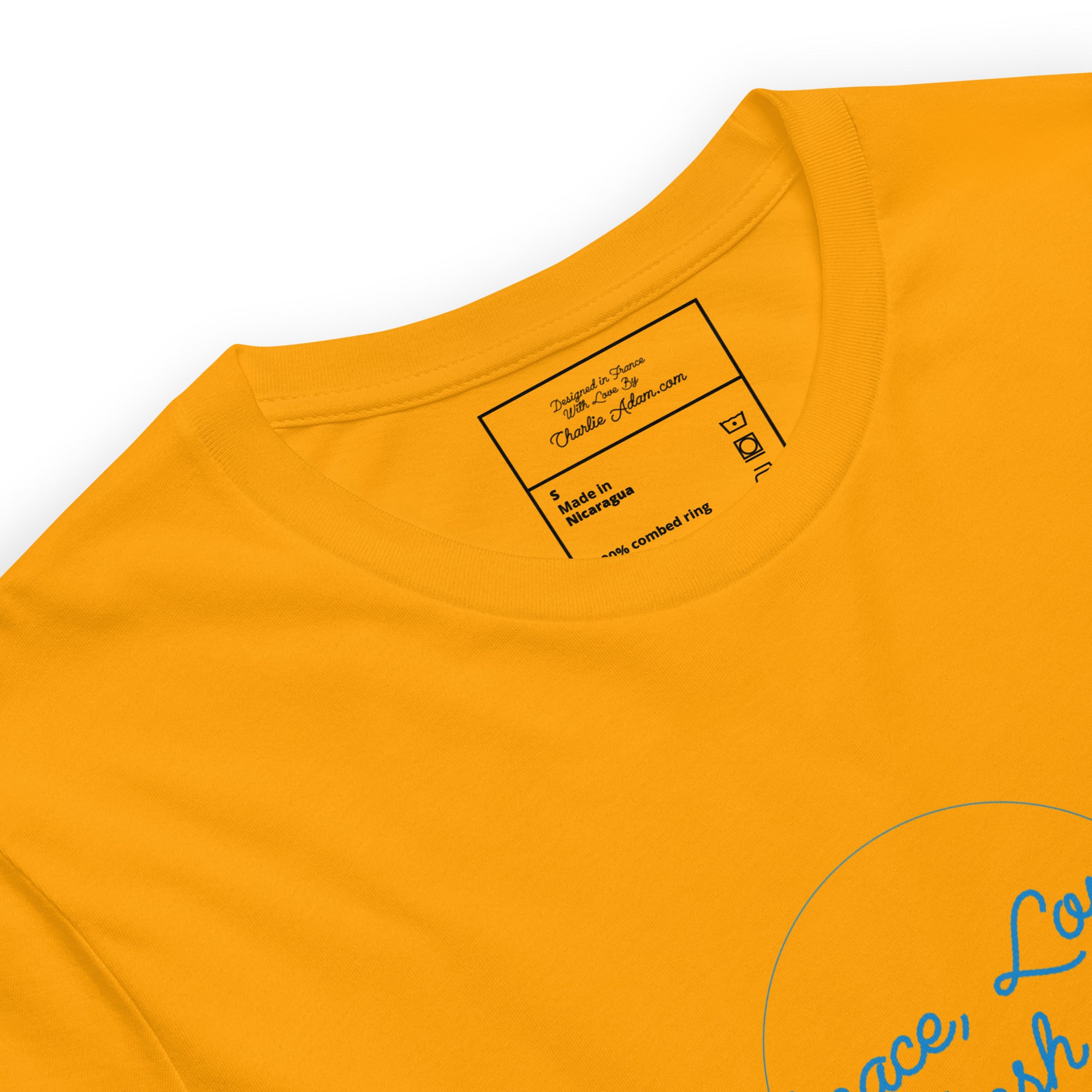 T-shirt en coton unisexe Peace, Love and Fresh Snow sur couleurs vives