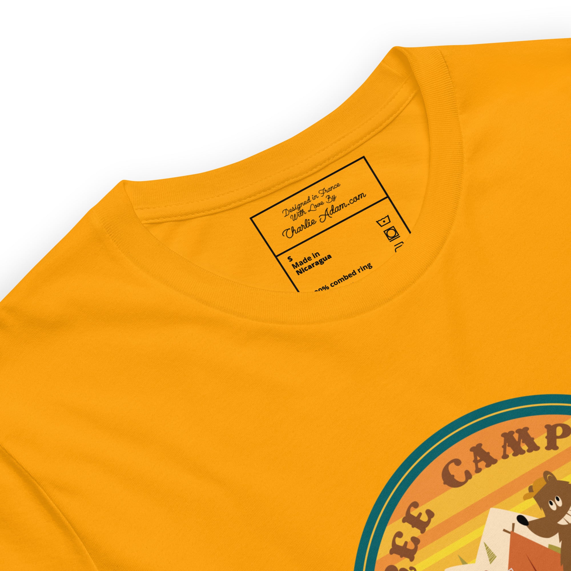 Unisex cotton t-shirt Free Camping is not a Crime on bright colors