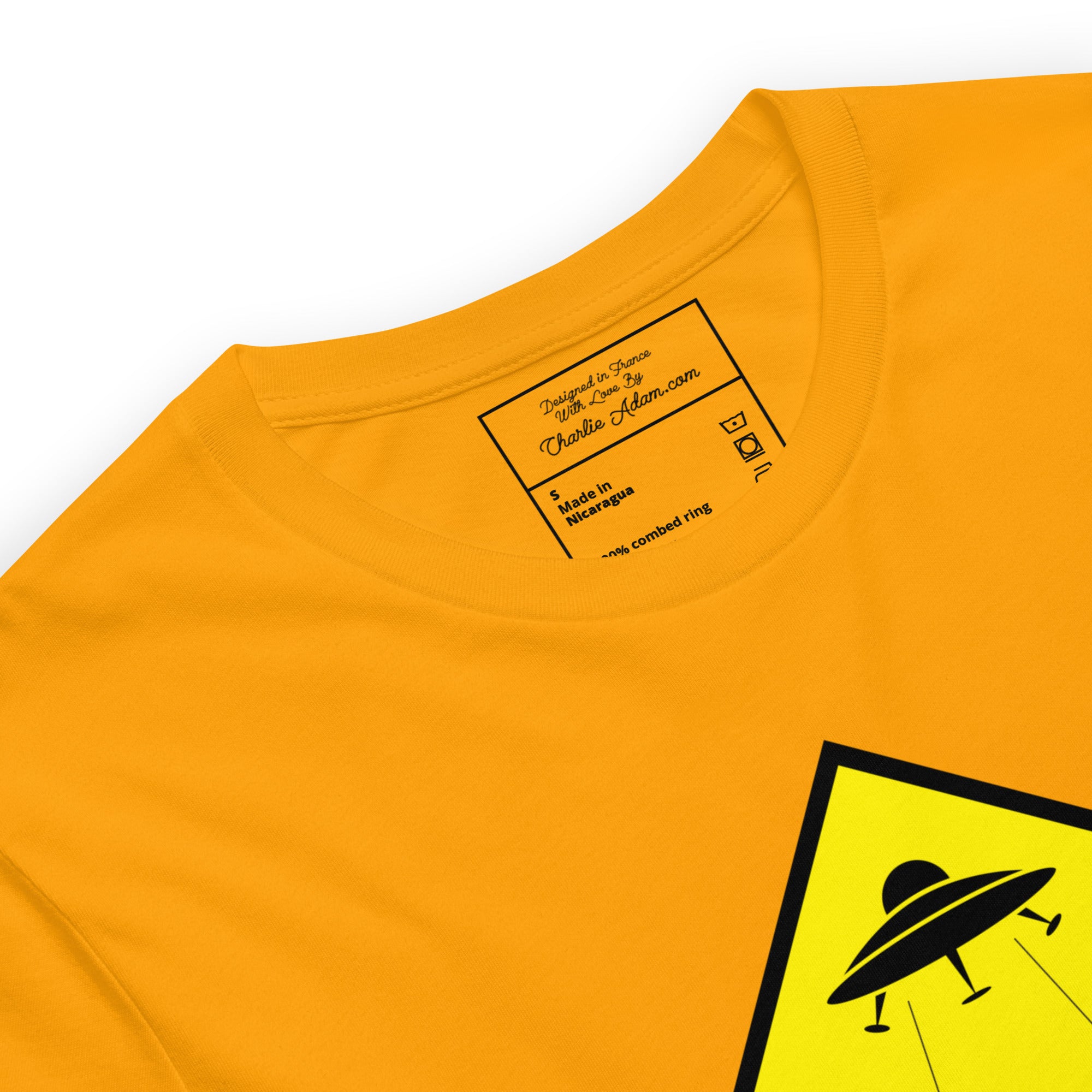 Unisex cotton t-shirt UFO Zone on bright colors