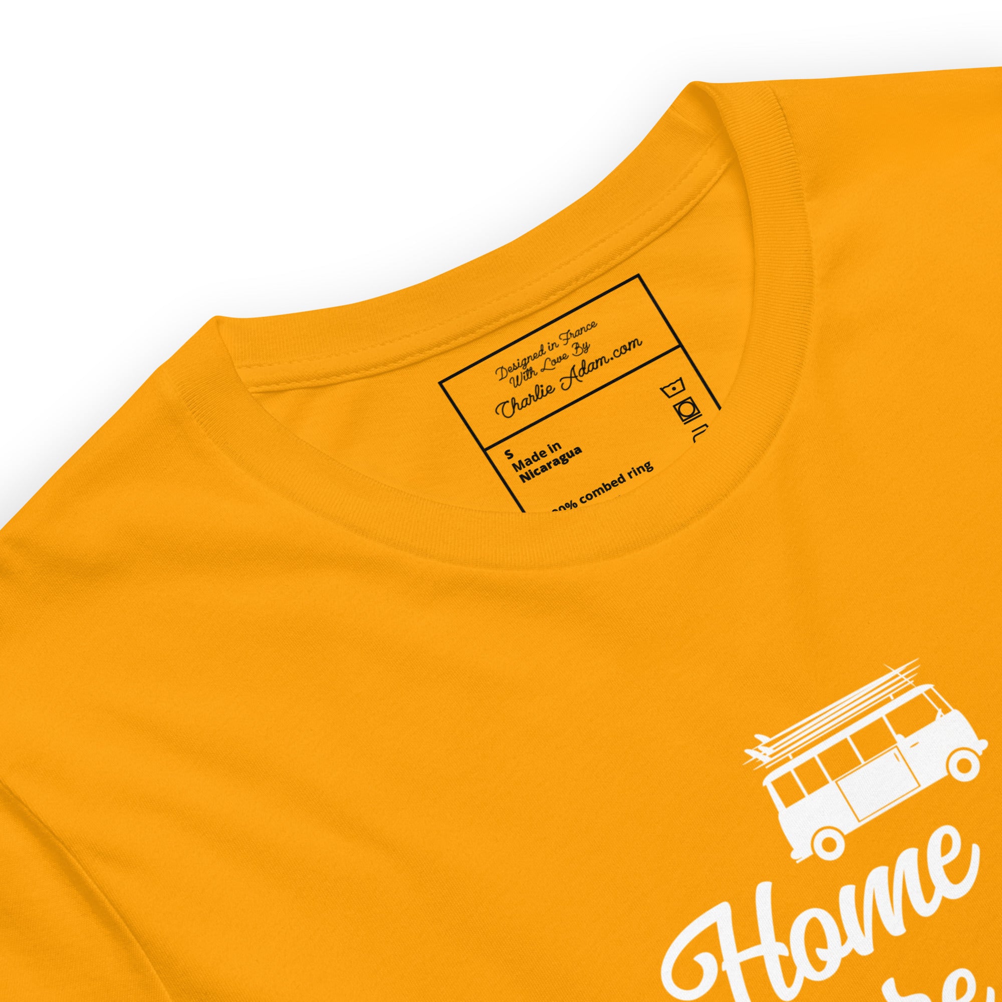 T-shirt en coton unisexe White Surf Combi sur couleurs vives