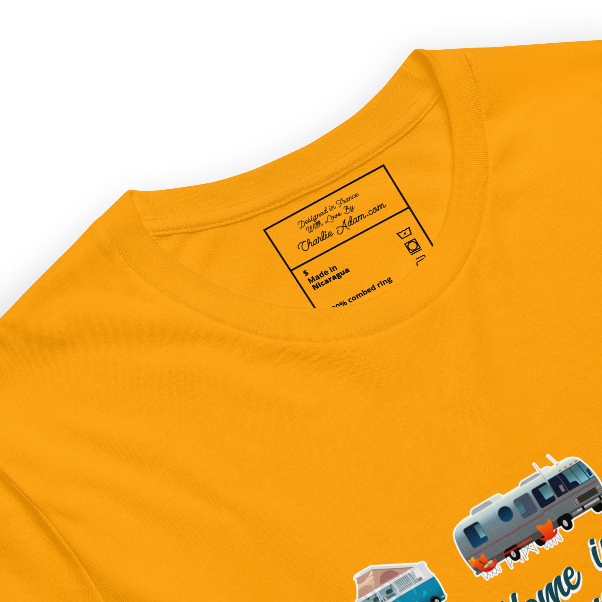 T-shirt en coton unisexe Square Vintage Campers sur couleurs vives