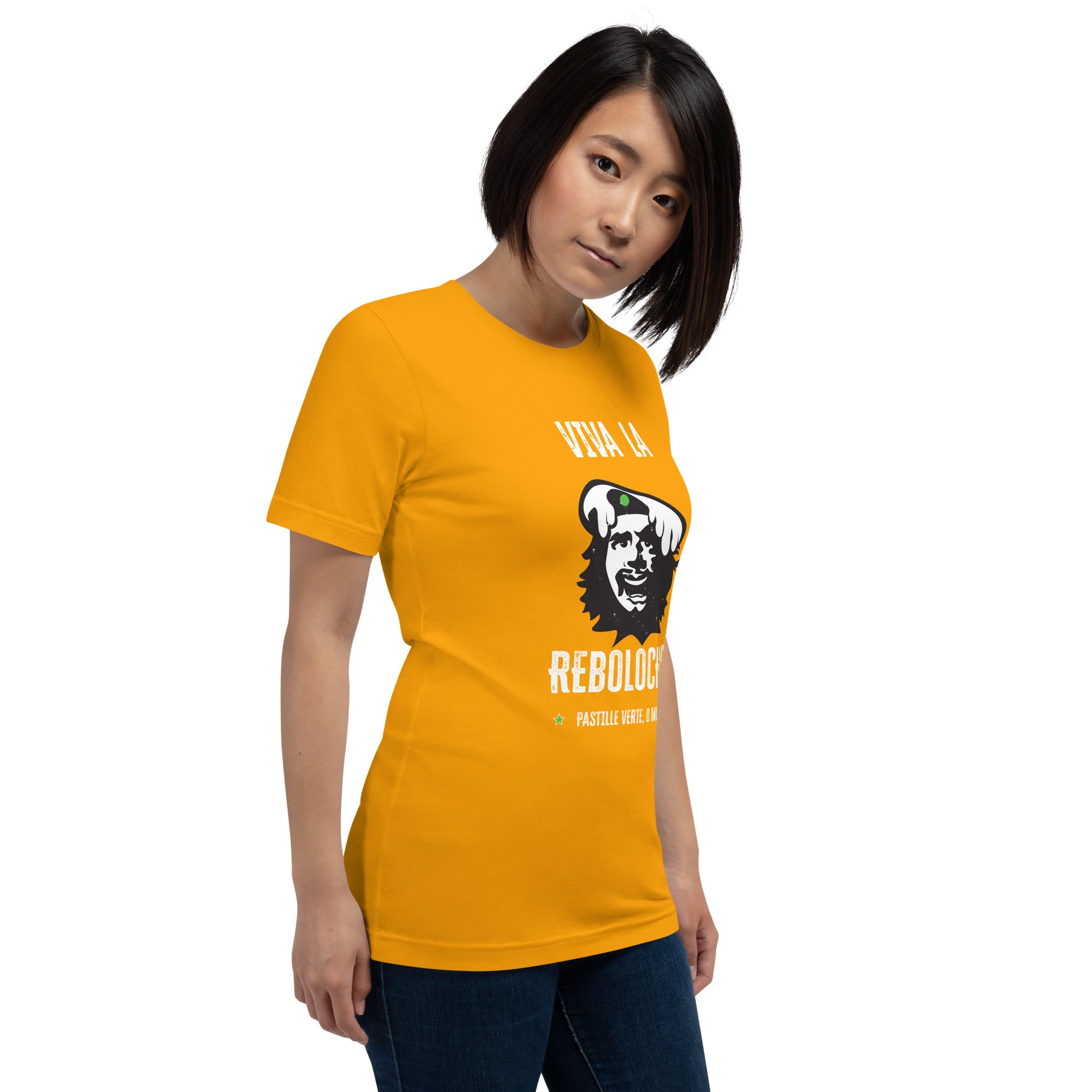 T-shirt en coton unisexe Viva la Rebolochon sur couleurs vives