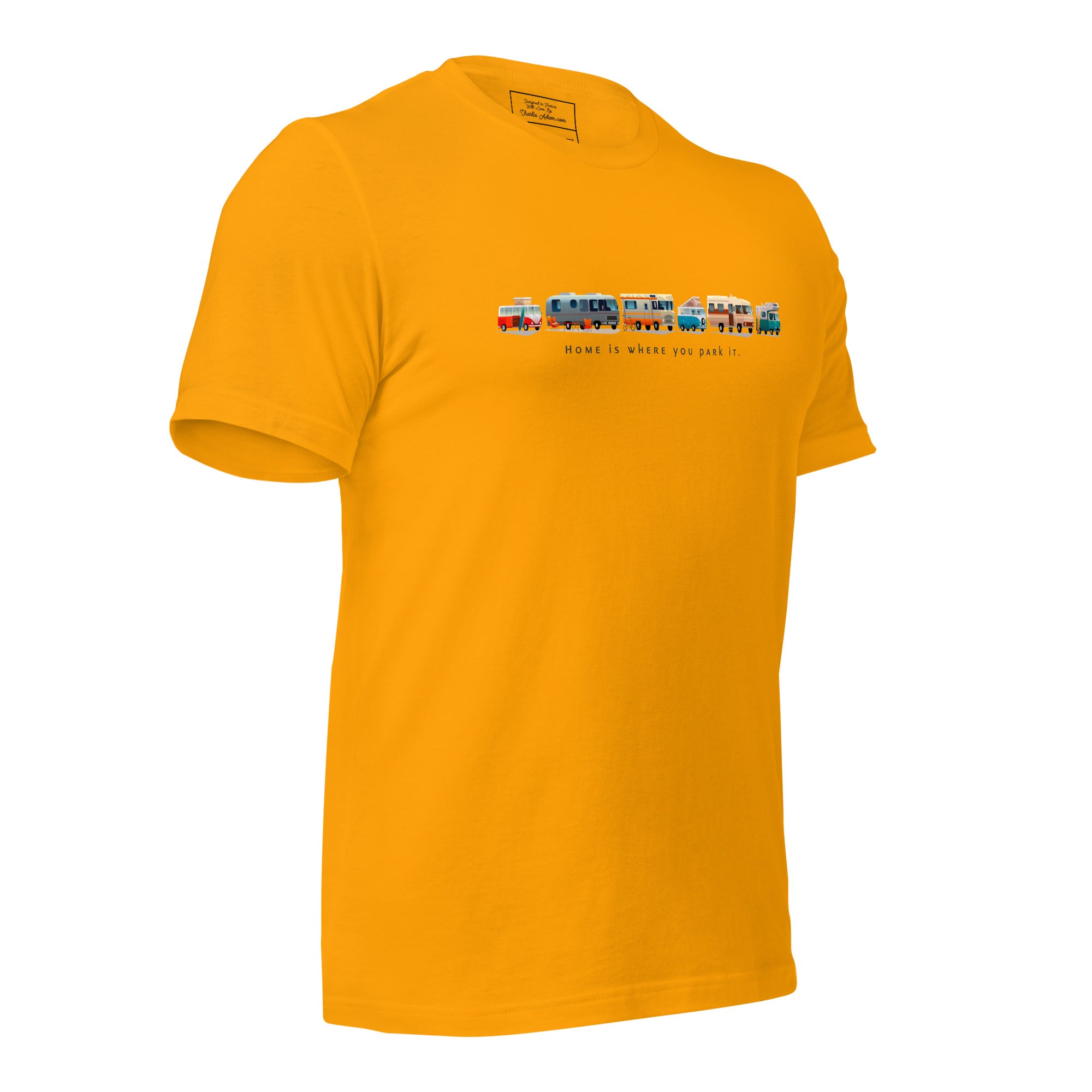 Unisex cotton t-shirt Vintage Campers on bright colors