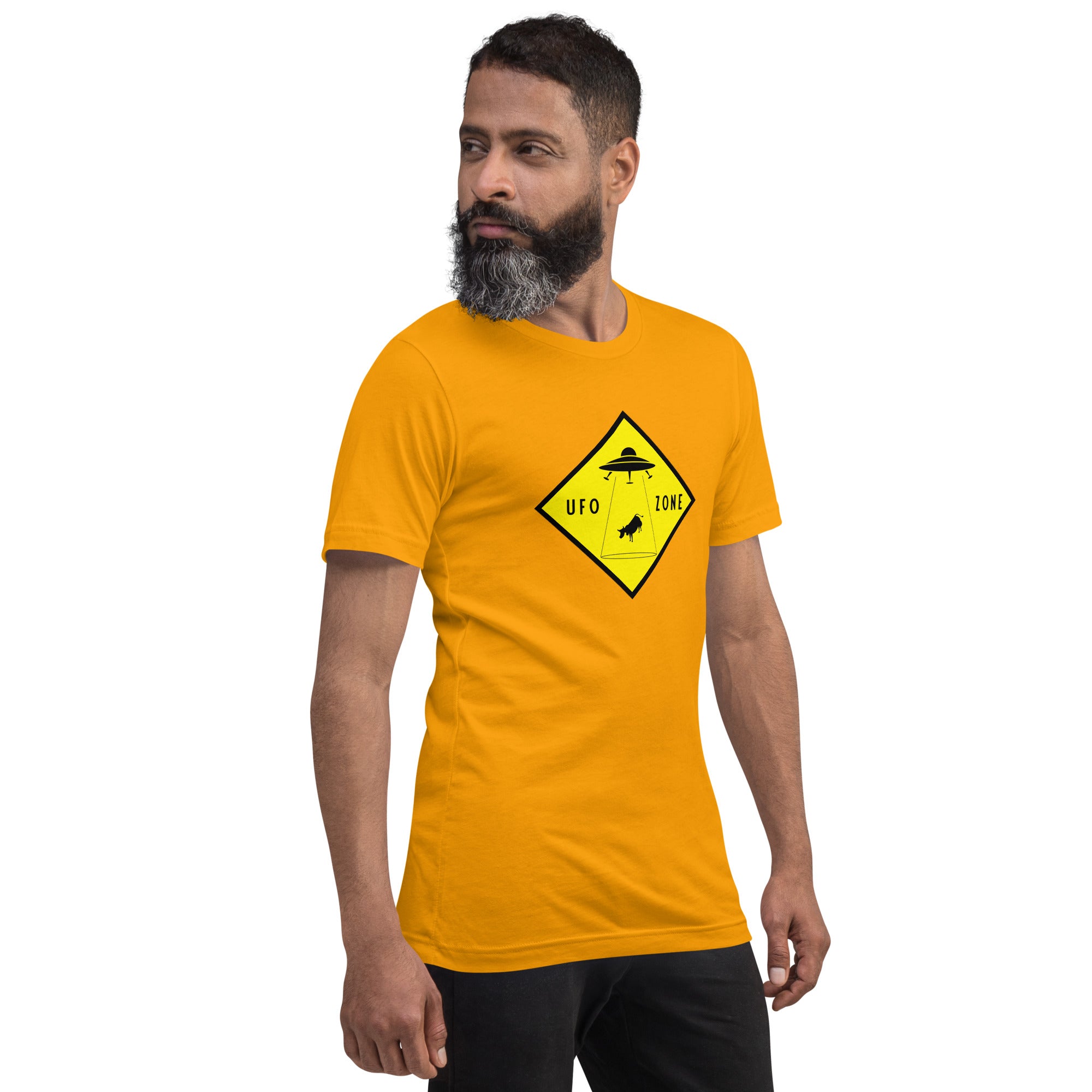 Unisex cotton t-shirt UFO Zone on bright colors