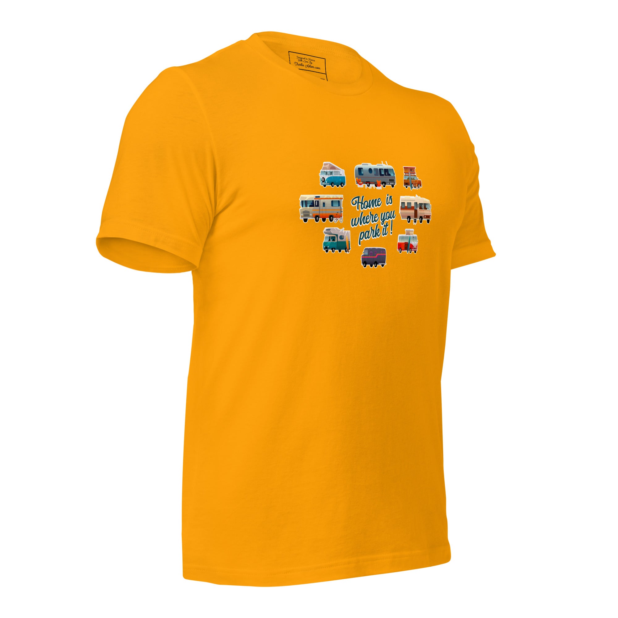 T-shirt en coton unisexe Square Vintage Campers sur couleurs vives