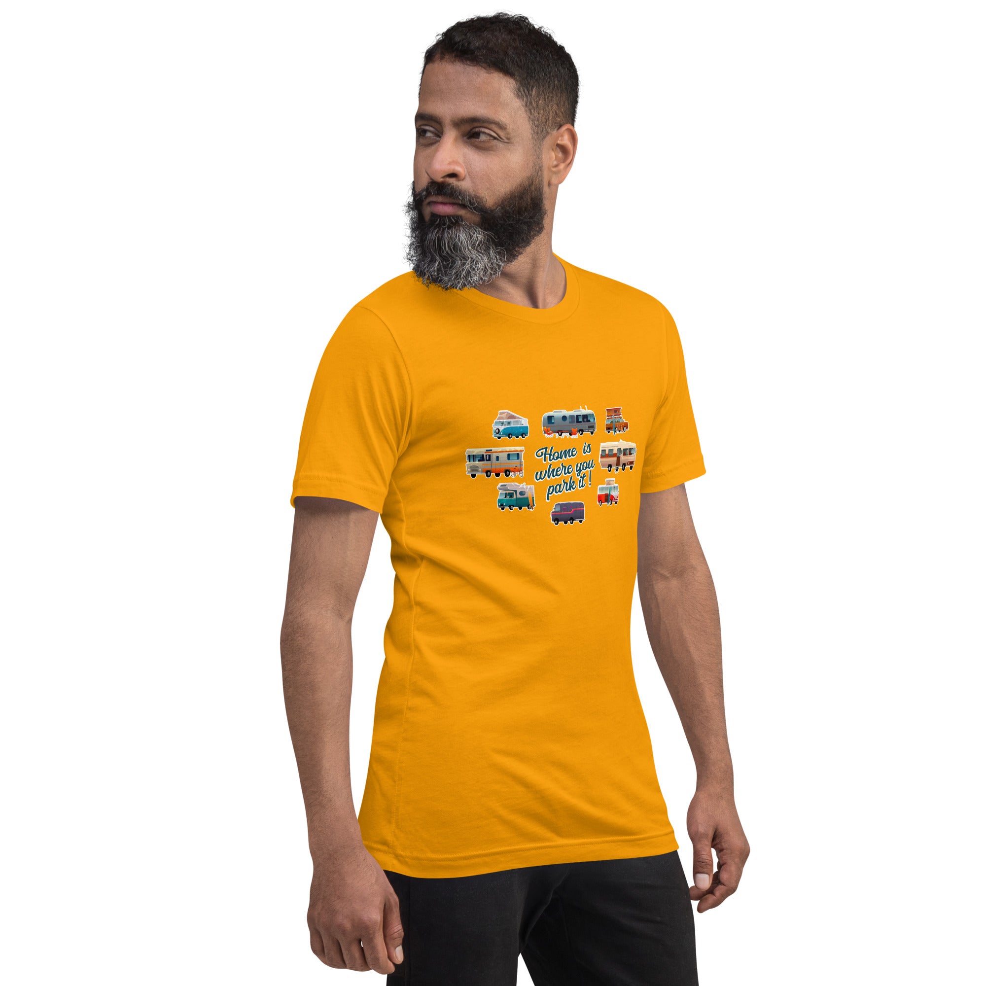 T-shirt en coton unisexe Square Vintage Campers sur couleurs vives