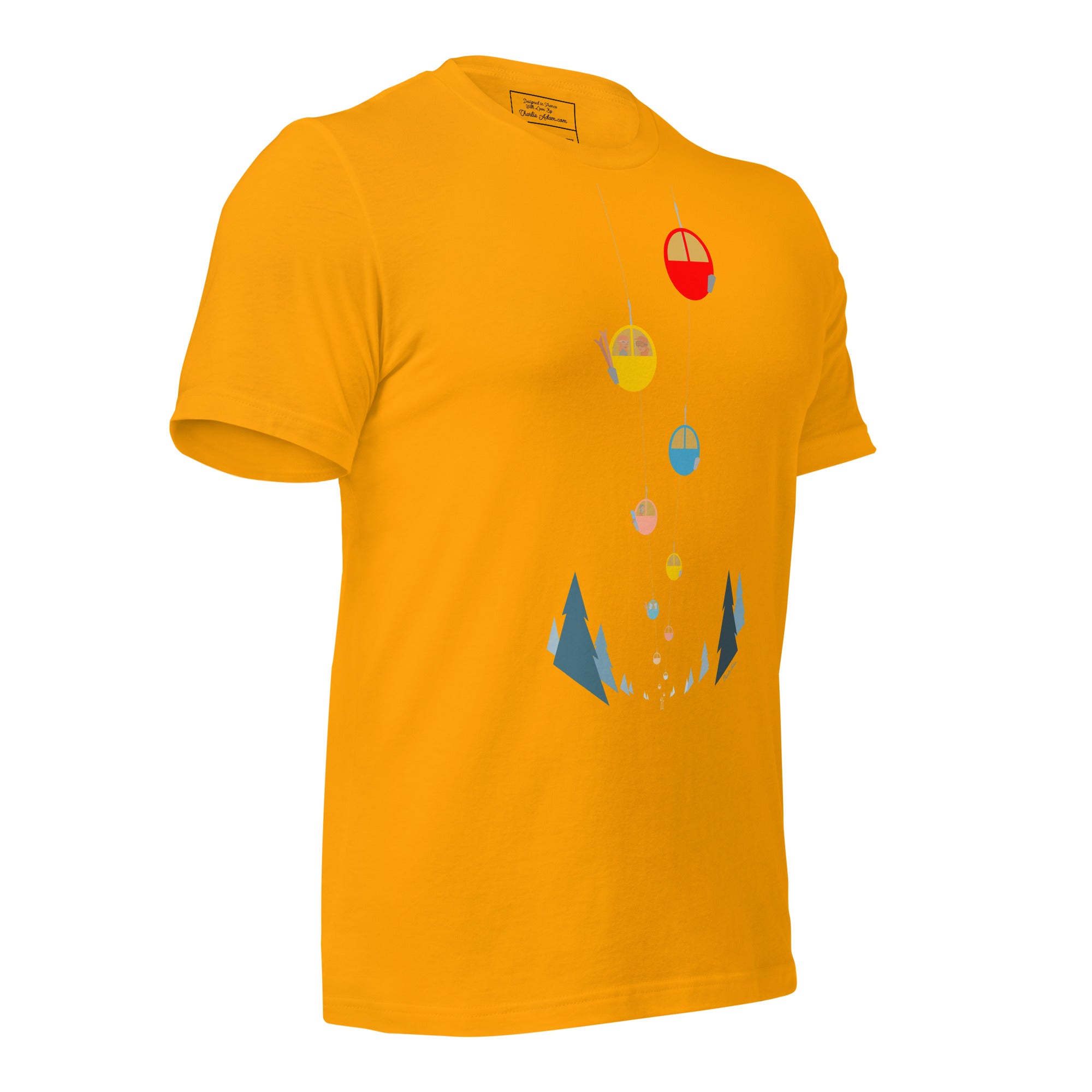T-shirt en coton unisexe Gondolas in the mist sur couleurs claires