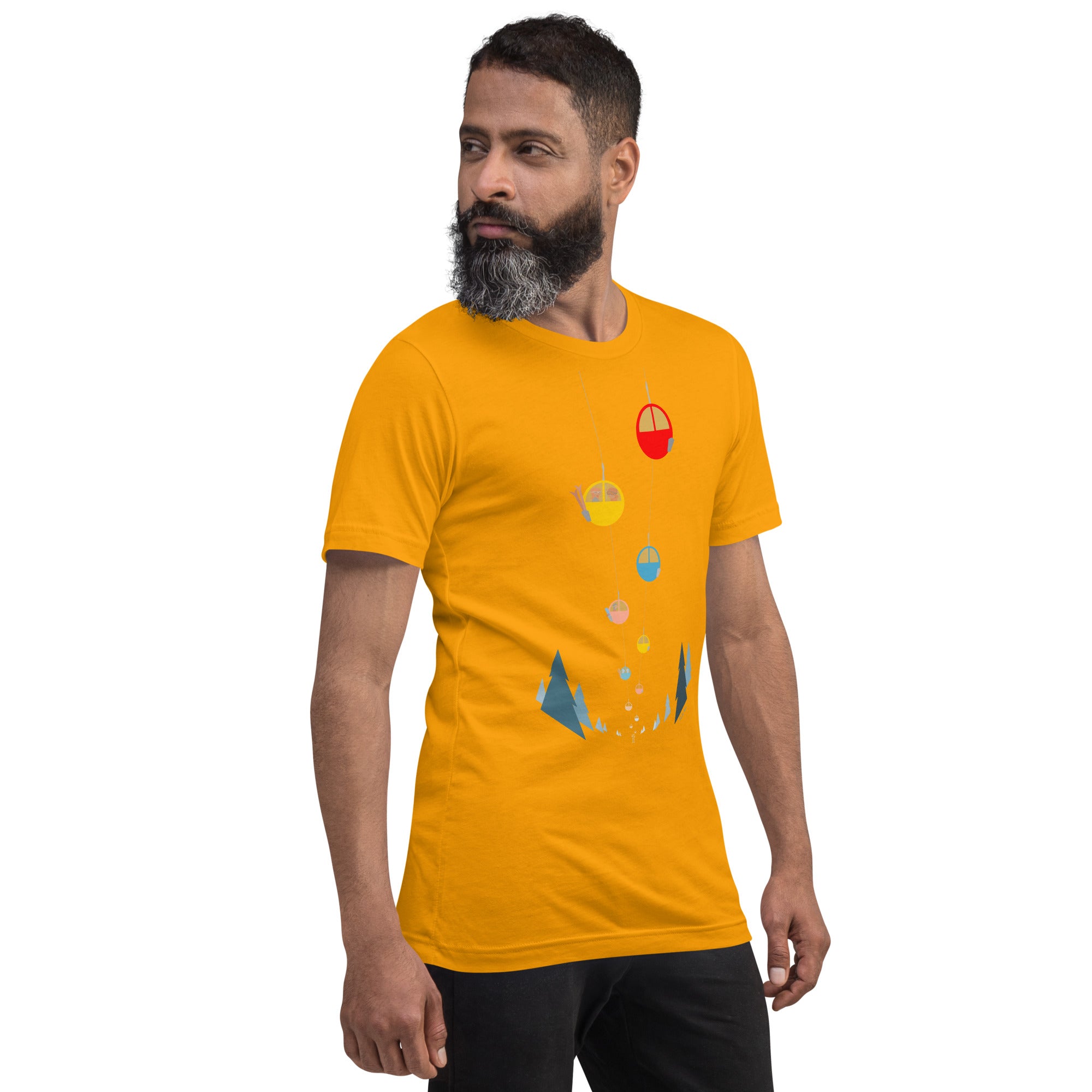 T-shirt en coton unisexe Gondolas in the mist sur couleurs claires