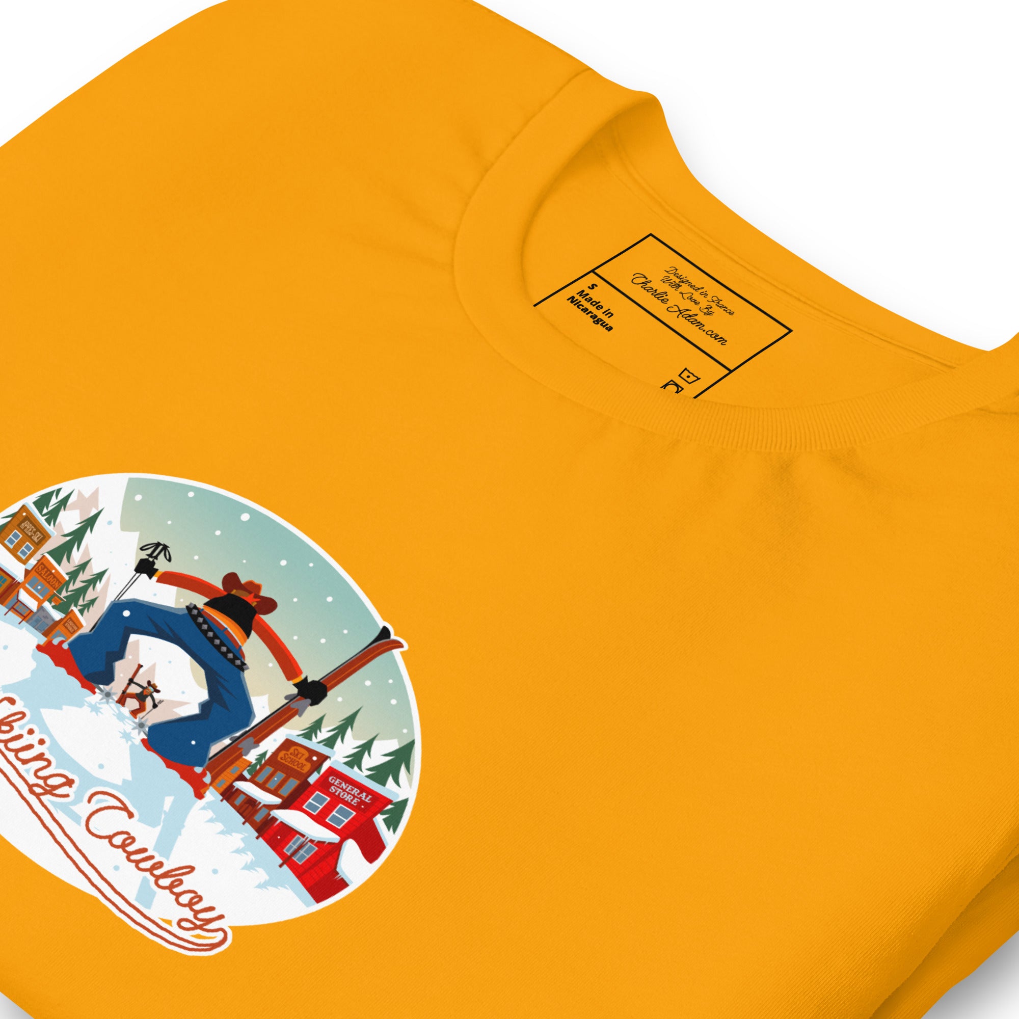 T-shirt en coton unisexe Ski Fight at OK Corral sur couleurs vives