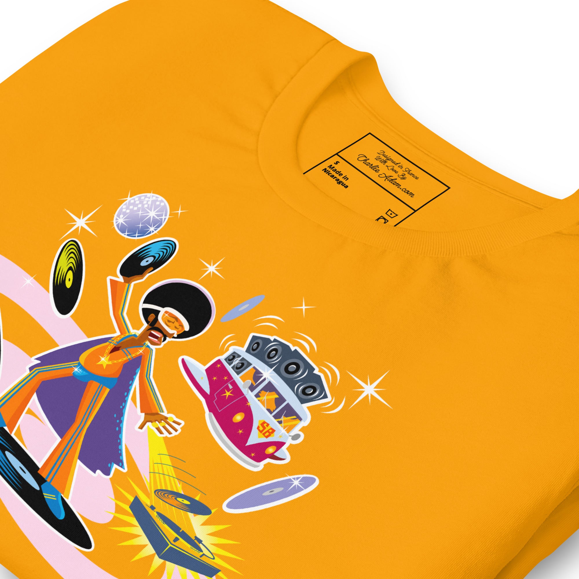 Unisex cotton t-shirt Superboogieman saves the Party on bright colors