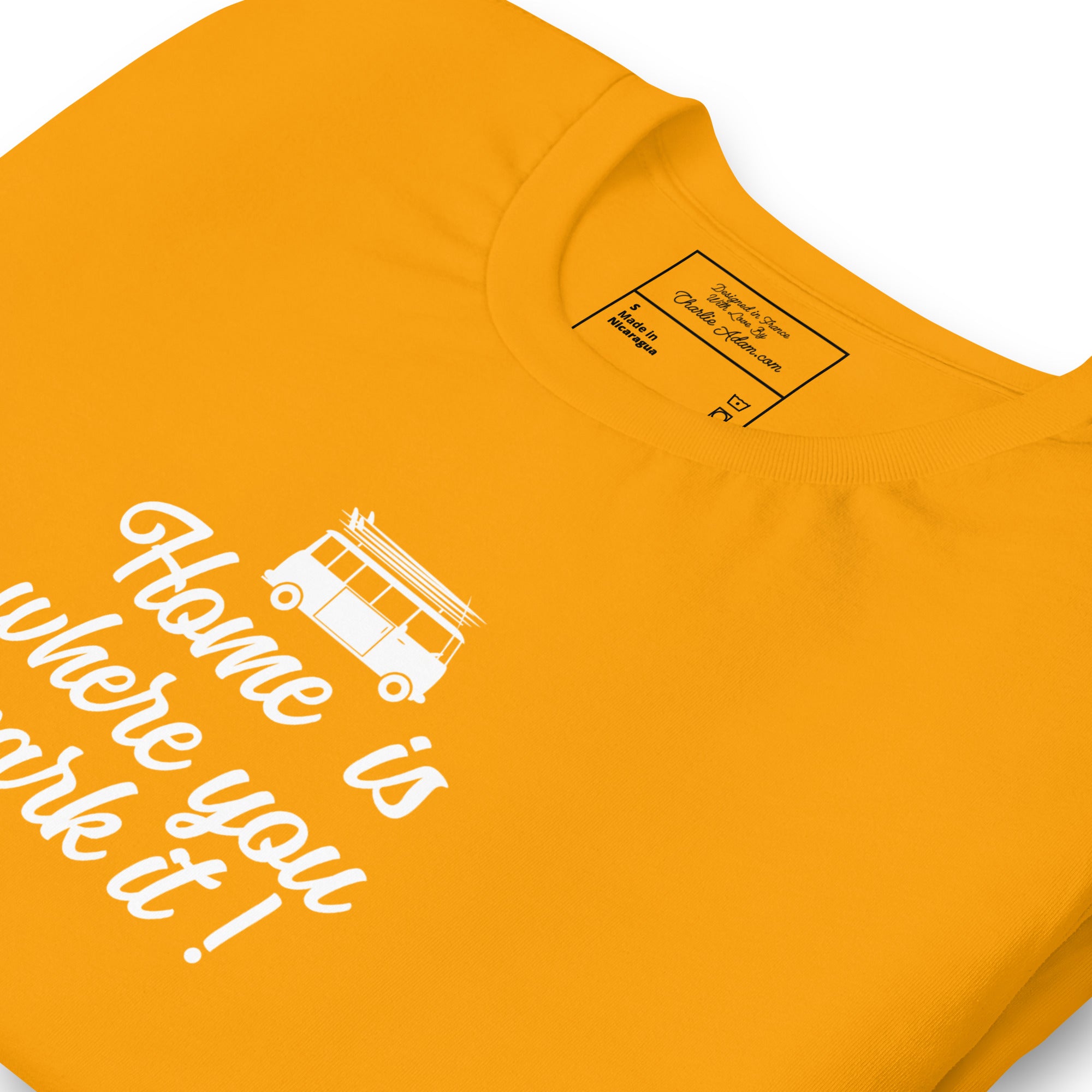 T-shirt en coton unisexe White Surf Combi sur couleurs vives