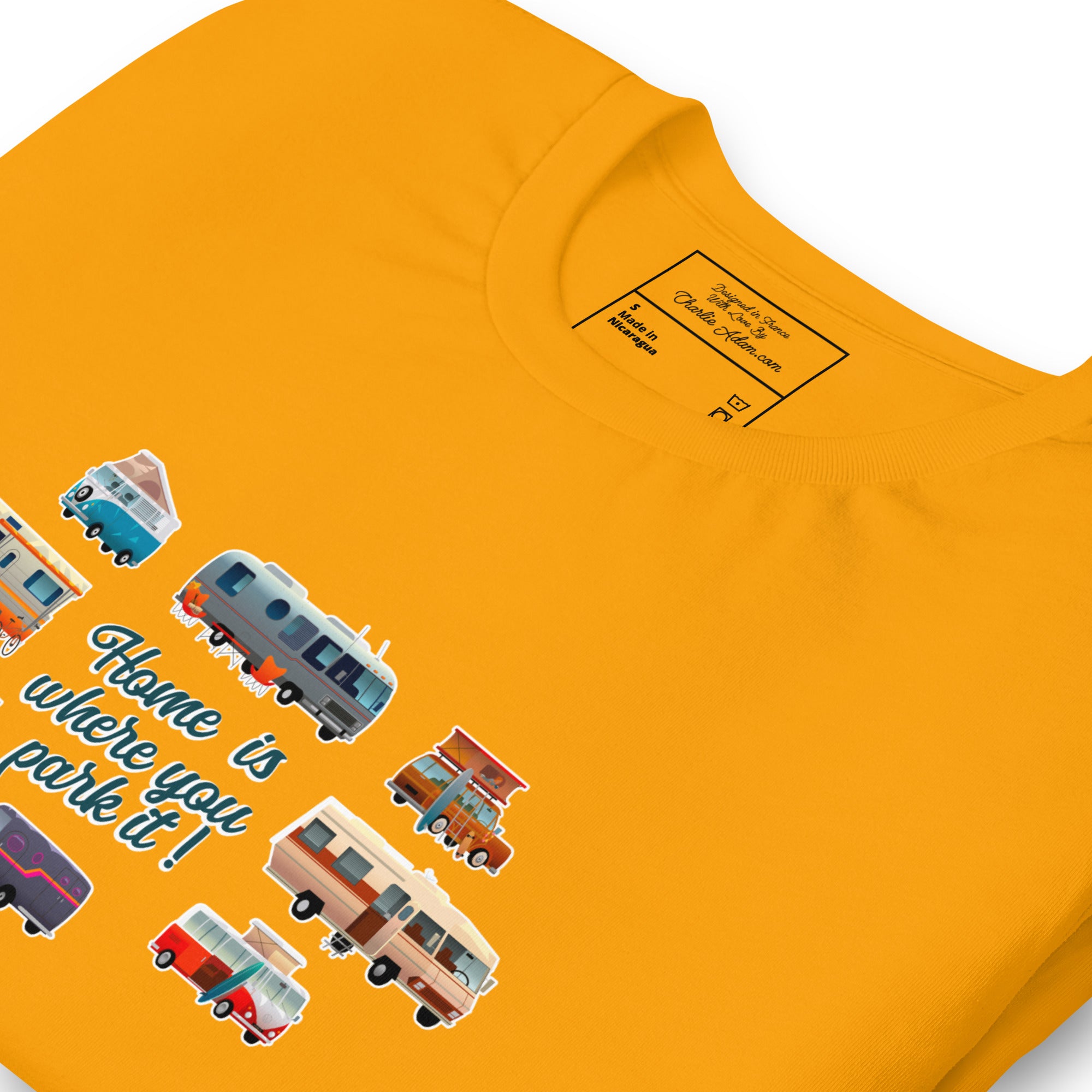 T-shirt en coton unisexe Square Vintage Campers sur couleurs vives