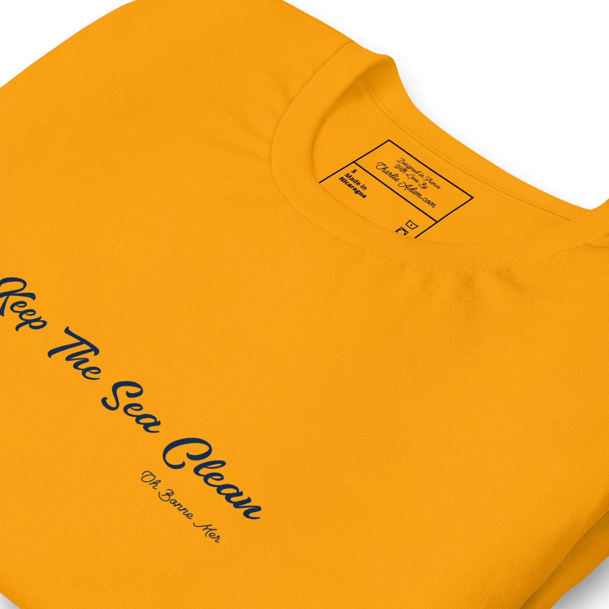 Unisex cotton t-shirt Keep The Sea Clean Navy on bright colors