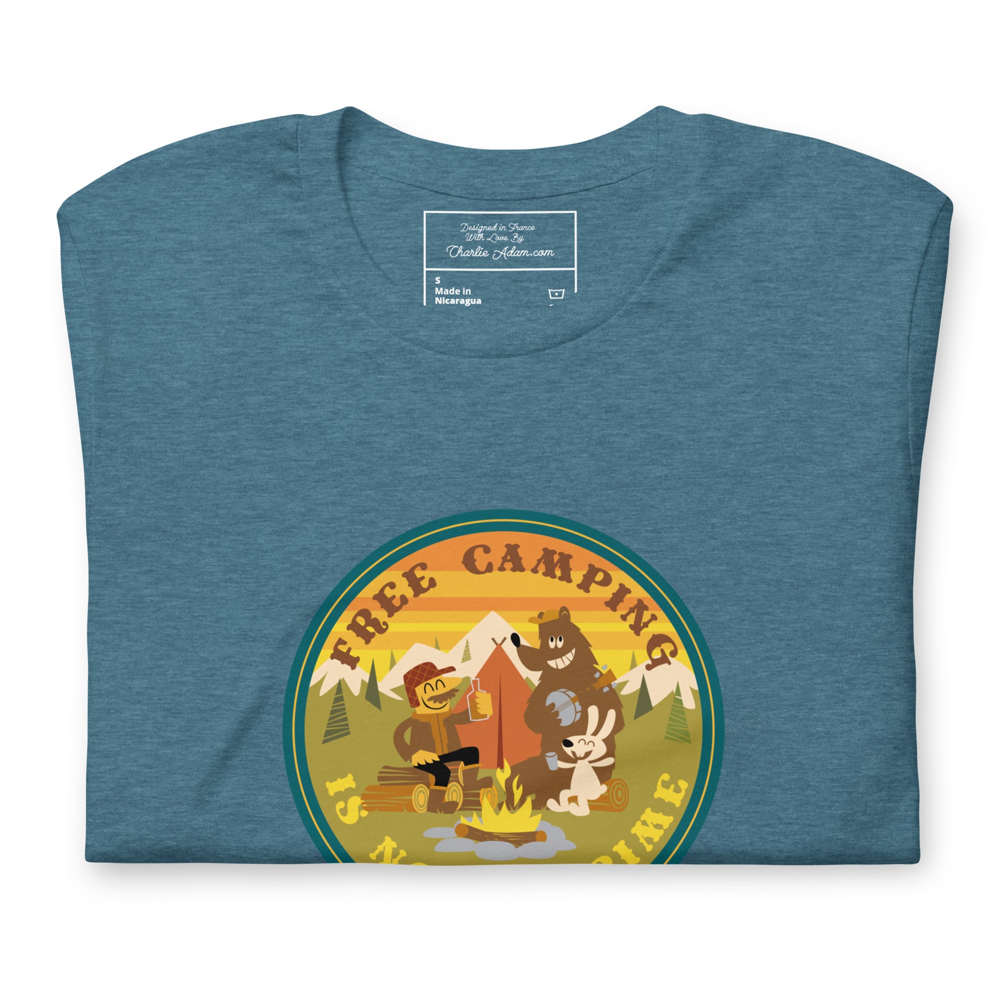 Unisex t-shirt Free Camping is not a crime on dark heather colors