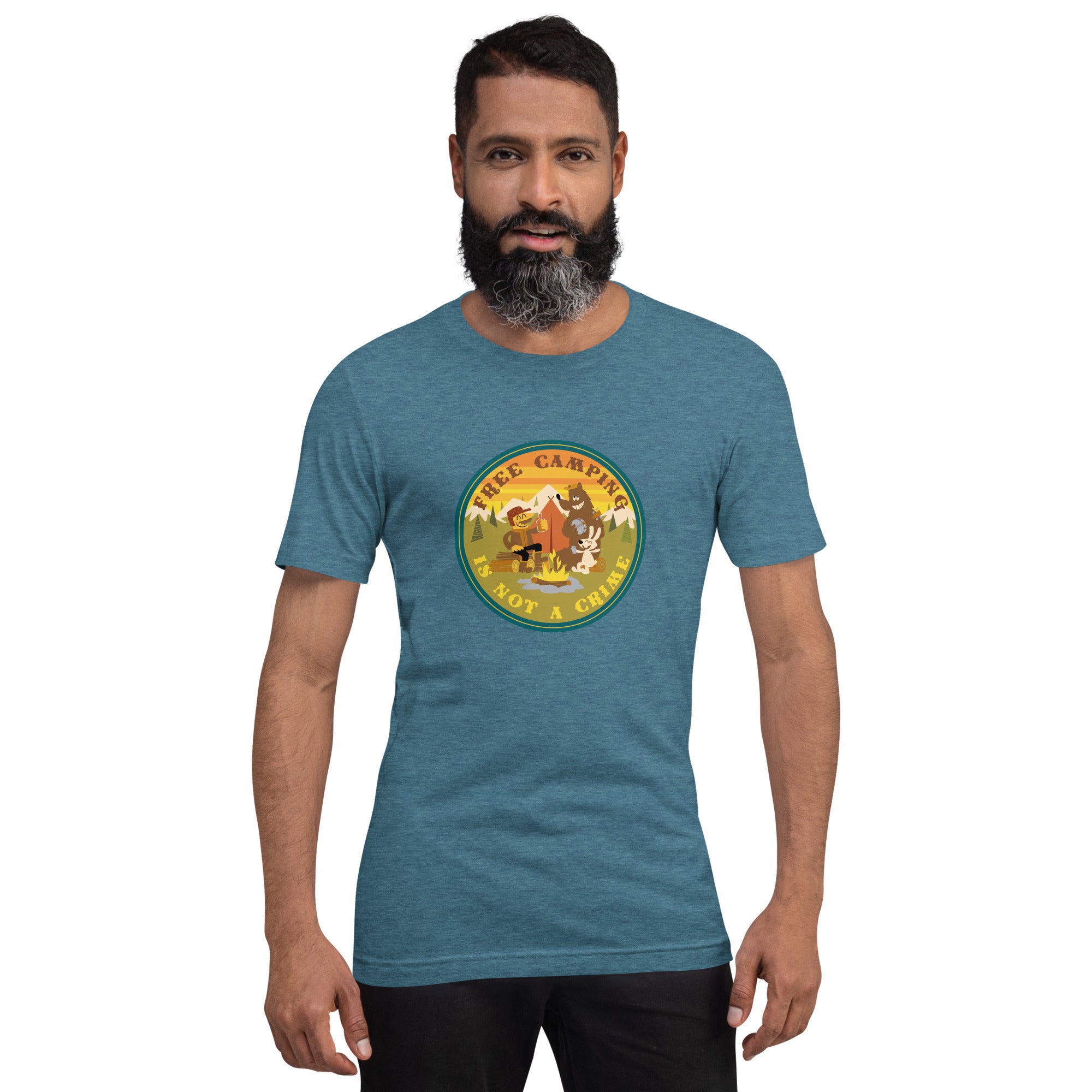Unisex t-shirt Free Camping is not a crime on dark heather colors