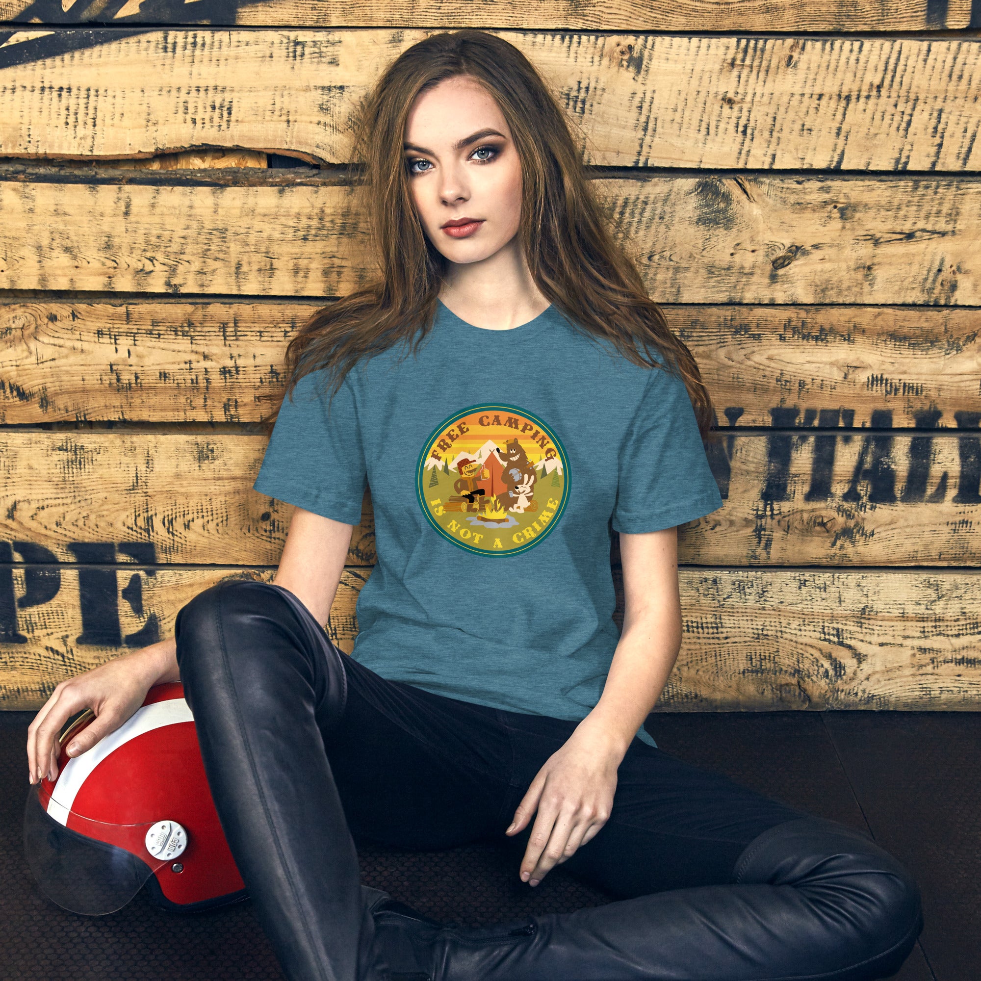 Unisex t-shirt Free Camping is not a crime on dark heather colors