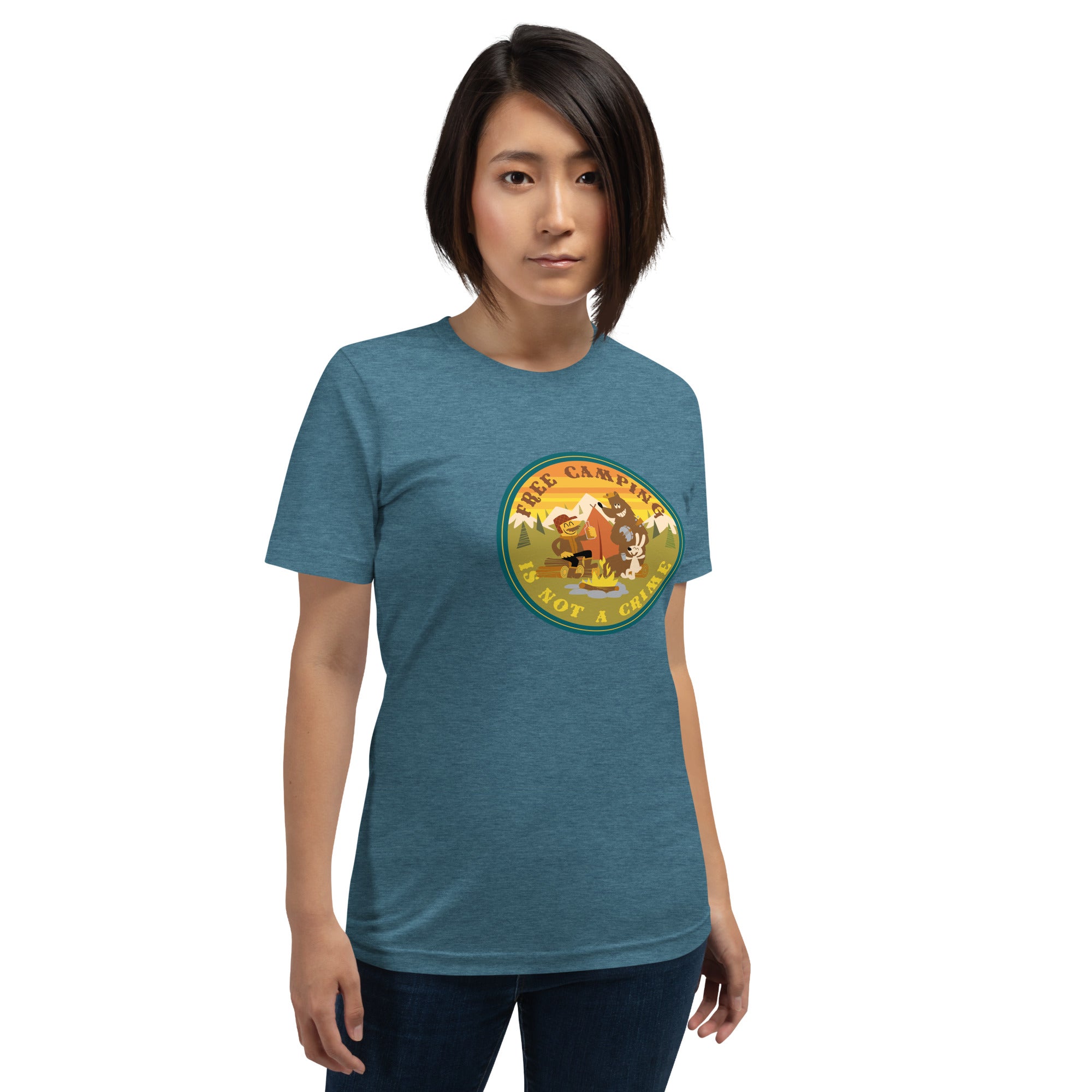 Unisex t-shirt Free Camping is not a crime on dark heather colors