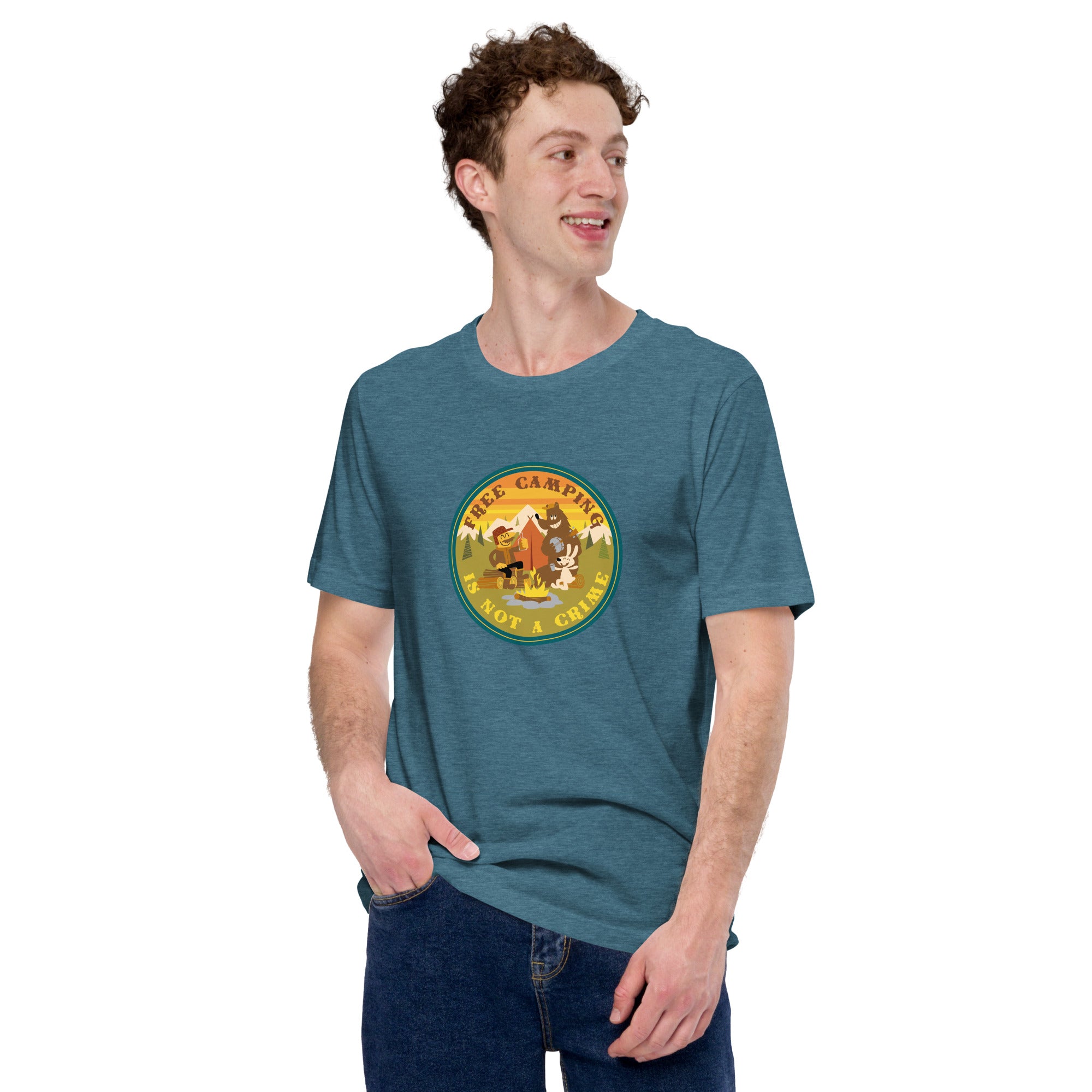 Unisex t-shirt Free Camping is not a crime on dark heather colors
