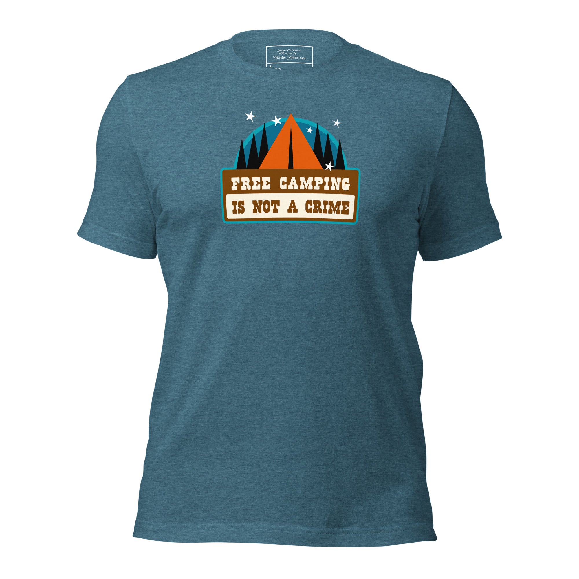 Unisex t-shirt Free camping is not a crime on dark heather colors